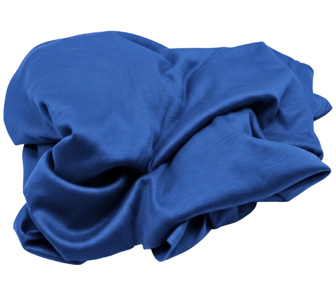 larissastoffe Stoff Jersey Stoff Baumwolle mit Seide, Seidenstoff, Königs Blau, Meterware, 50 cm x 150 cm