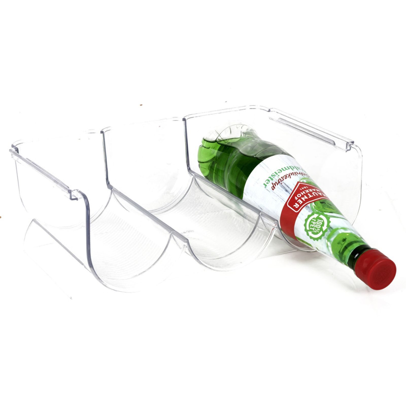 BURI Flaschenhalter Flaschenhalter Flaschenregal Organizer PET transparent 20x30x10,5 cm – Bild 2 von 3