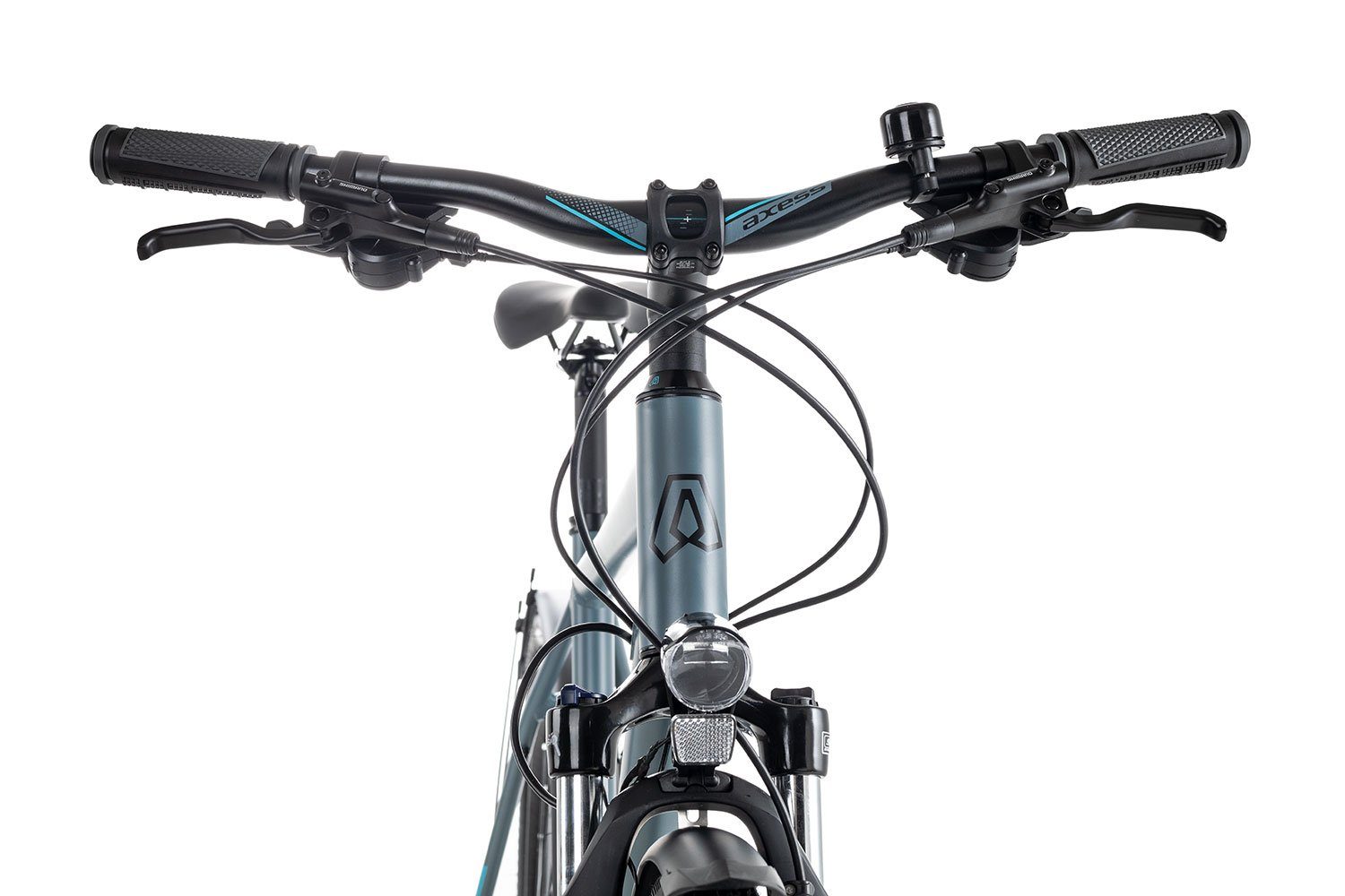 Axess Crossrad VERIS Kettenschaltung, schwarz/grau Shimano Schaltwerk, 27 RD-M3100-9 STREET 2022, Crossbike Alivio Gang