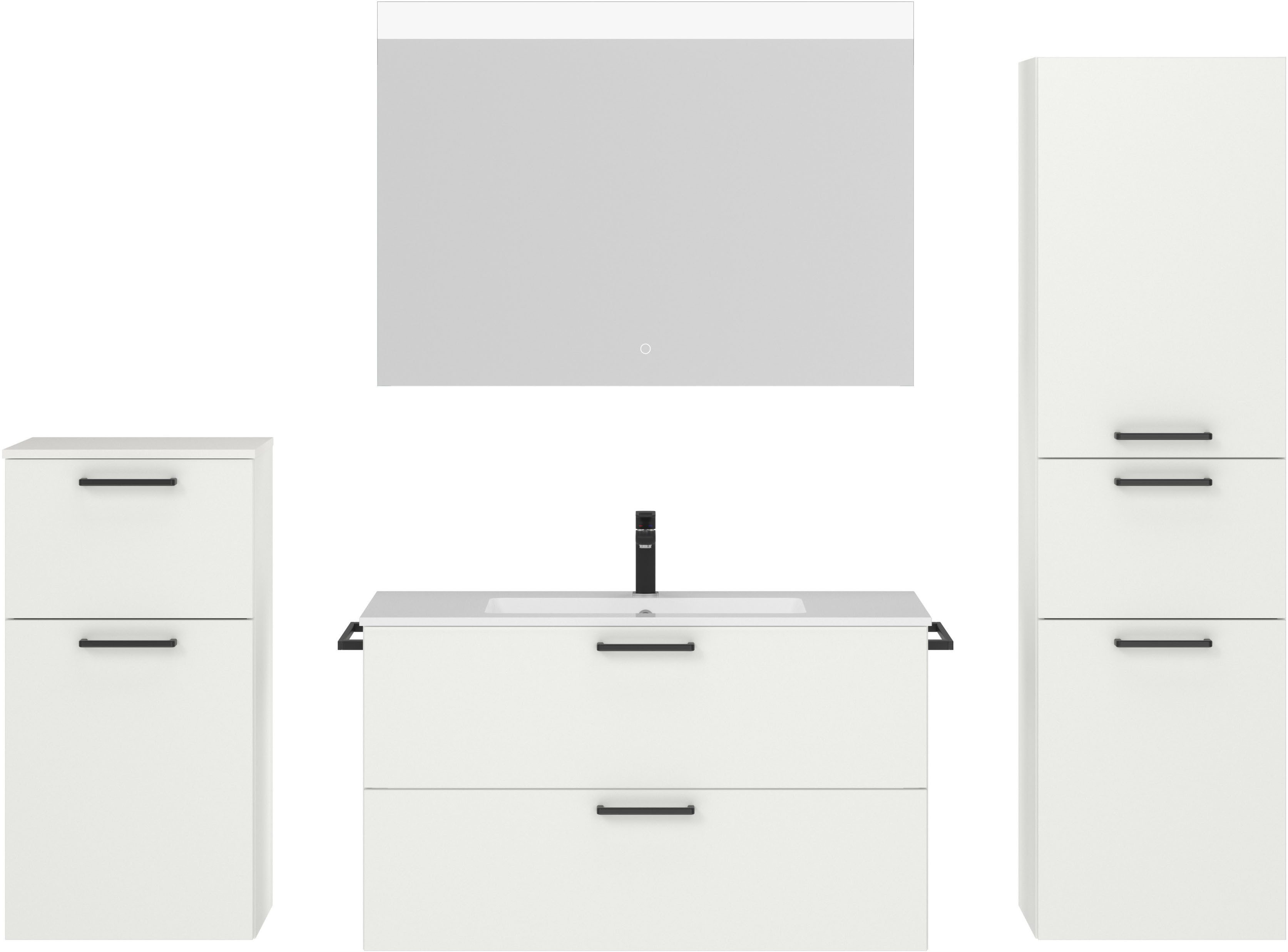nobilia® Badmöbel-Set Tolvina, (4-St., vormontiert, mit günstig online kaufen