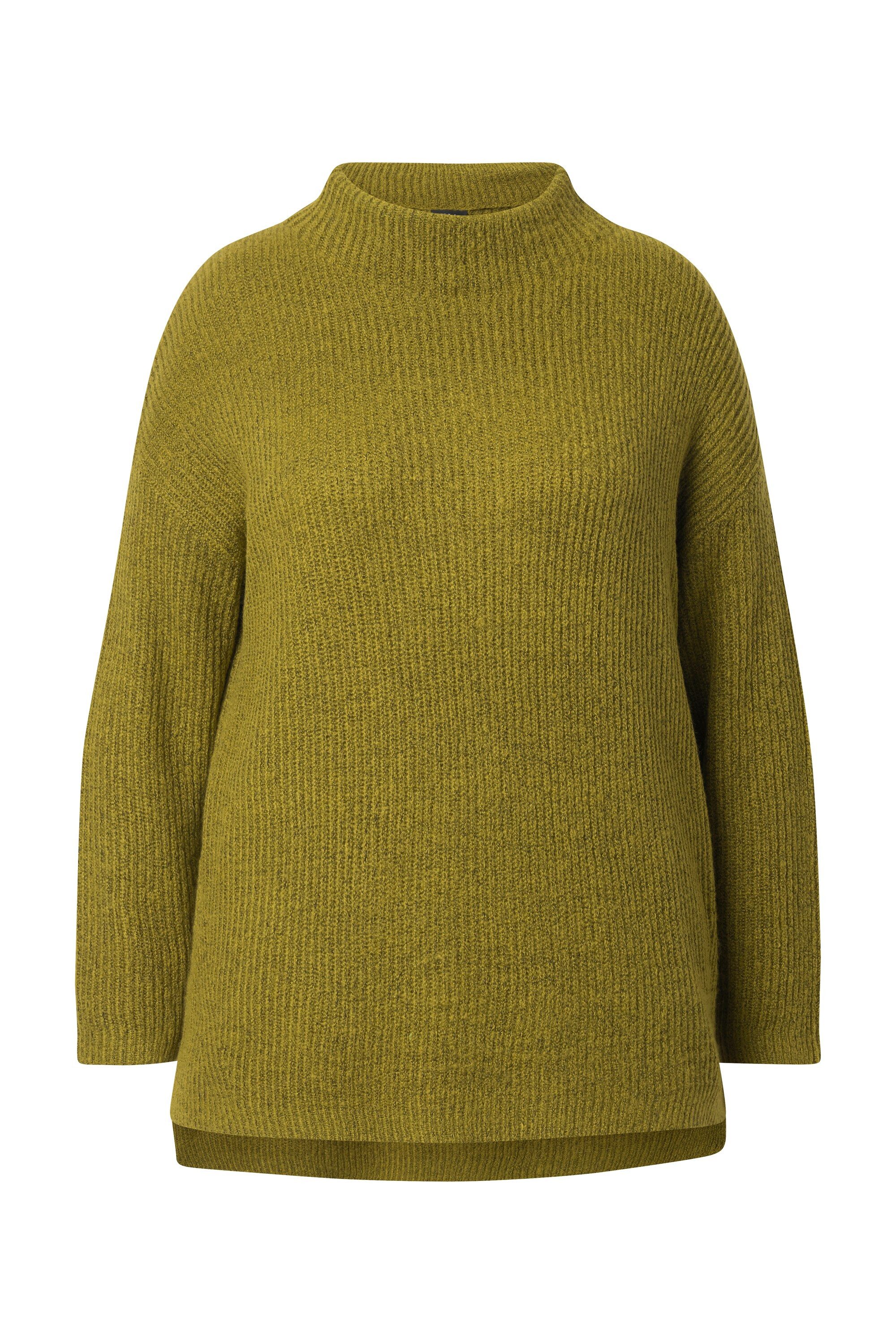 Ulla Popken Longpullover Rollkragen-Pullover Rippstrick oversized günstig online kaufen