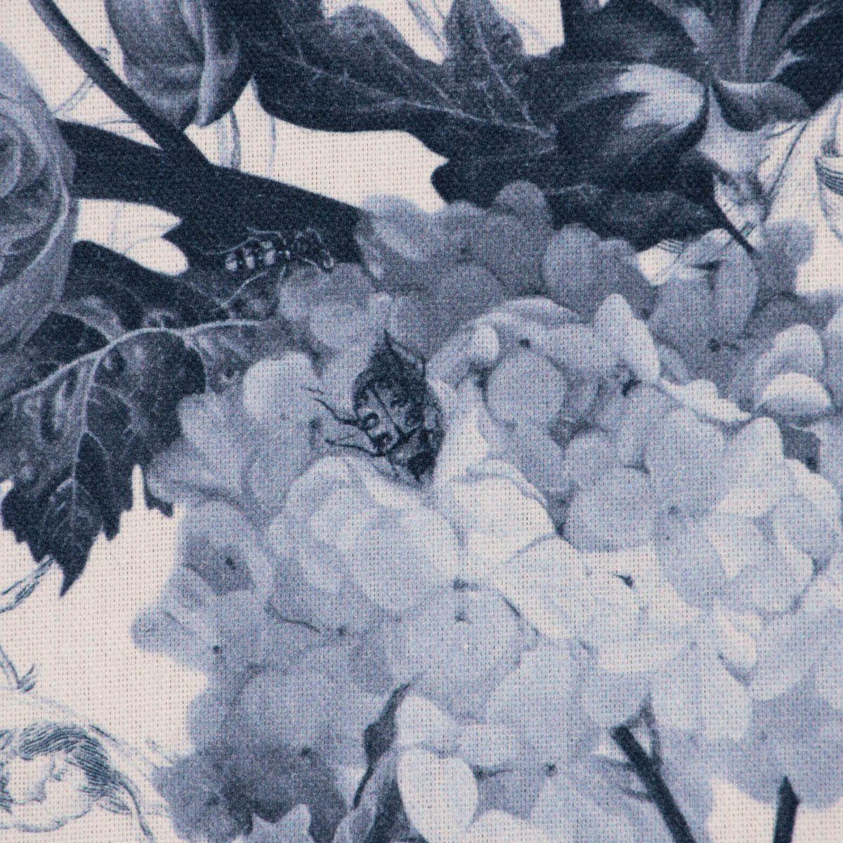 SCHÖNER LEBEN. Stoff Dekostoff Meterware Baumwolle Dutch Floral Masterpiece blau weiß 1,40m, Digitaldruck