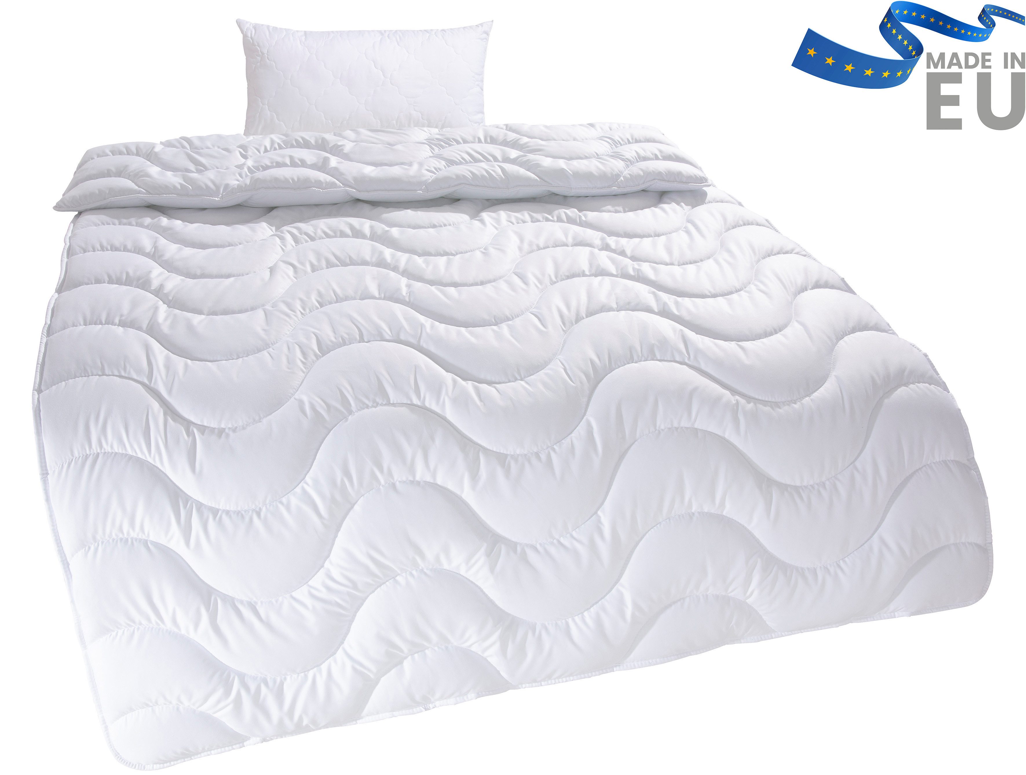 OTTO home Microfaserbettdecke + Microfaserkissen Mailo, Bettdecke 135x200 cm, 155x220 cm, Bezug: weich, 2-tlg., Set mit Kissen 80x80 cm, Sommer, Winter