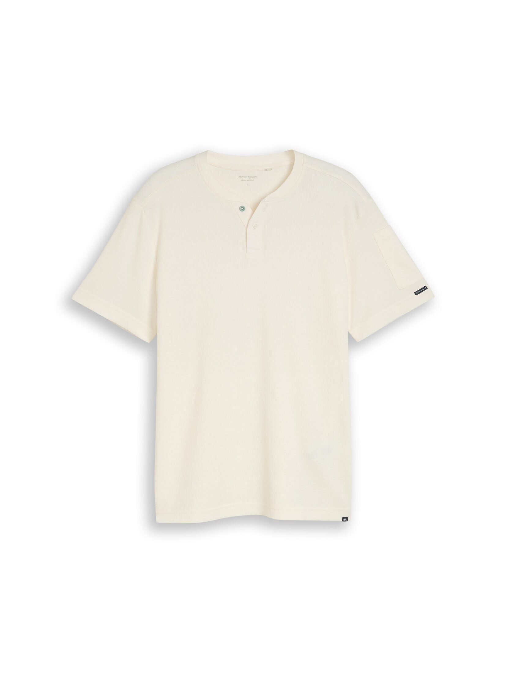 TOM TAILOR T-Shirt T-Shirt Henley T-Shirt mit Waffelstruktur