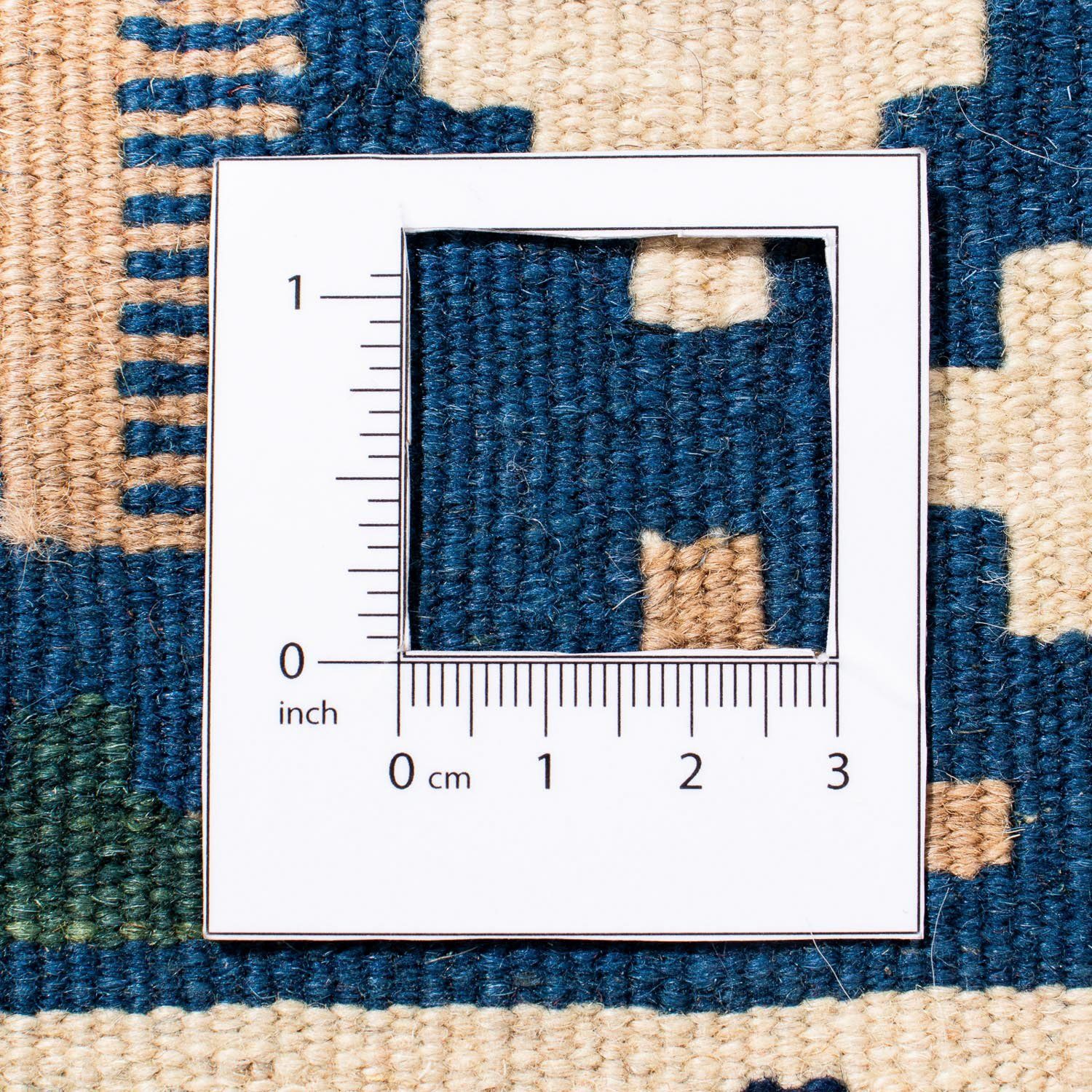 Höhe: - mm, 103 6 - Wollteppich 100 Kelim Einzelstück Oriental dunkelblau, quadratisch x quadratisch, morgenland, - Wohnzimmer, cm