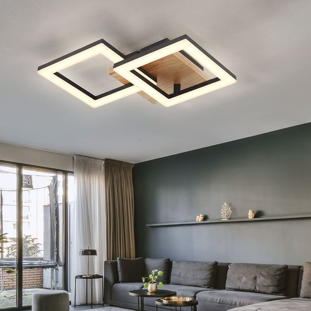 Globo Deckenleuchte, fest Wohnzimmerlampe LED-Leuchtmittel Metall Lampe Deckenleuchte LED Warmweiß, modern schwarz verbaut,