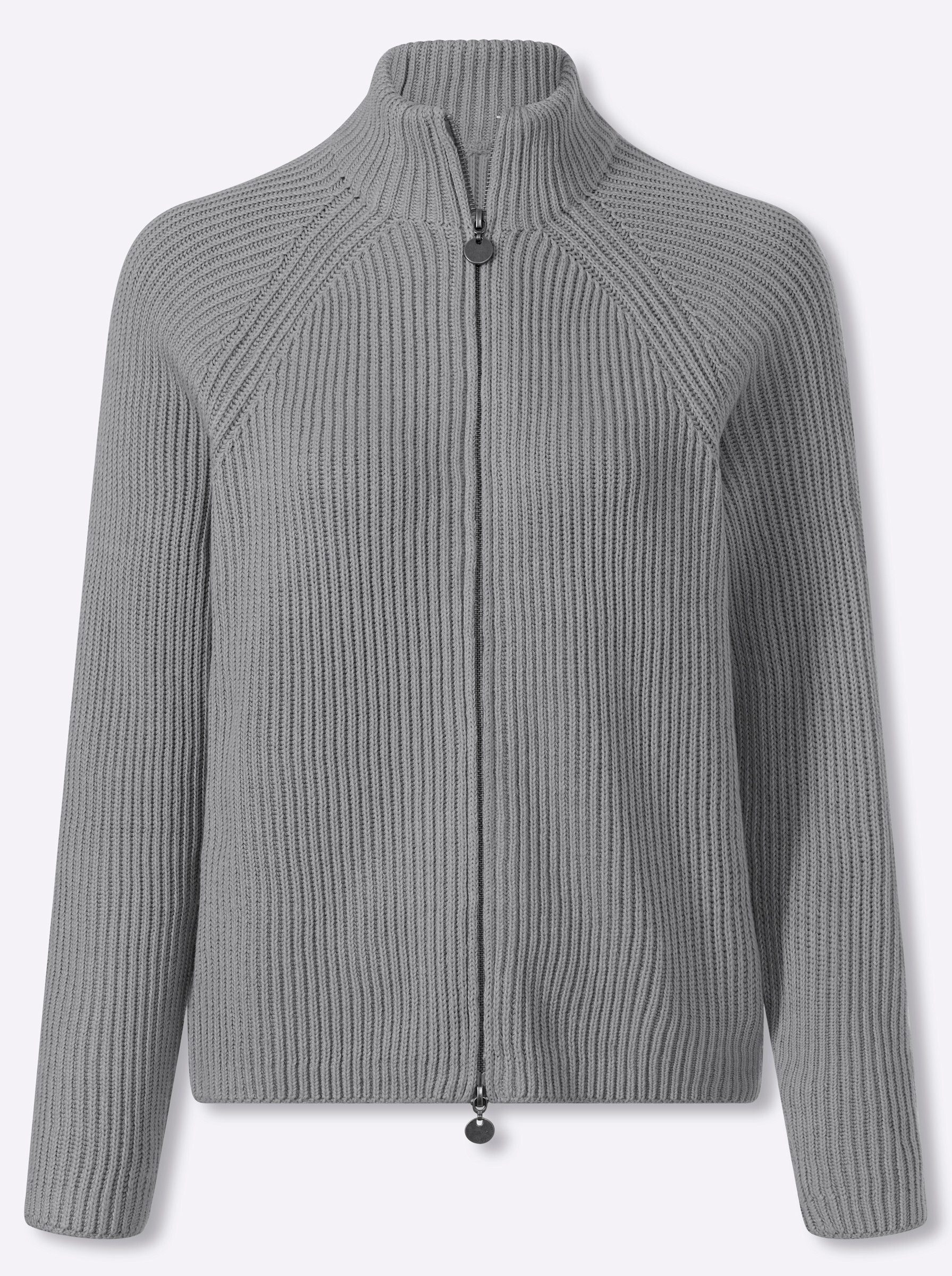 heine Strickjacke Strickjacke Langarm Grobstrick, Ripp