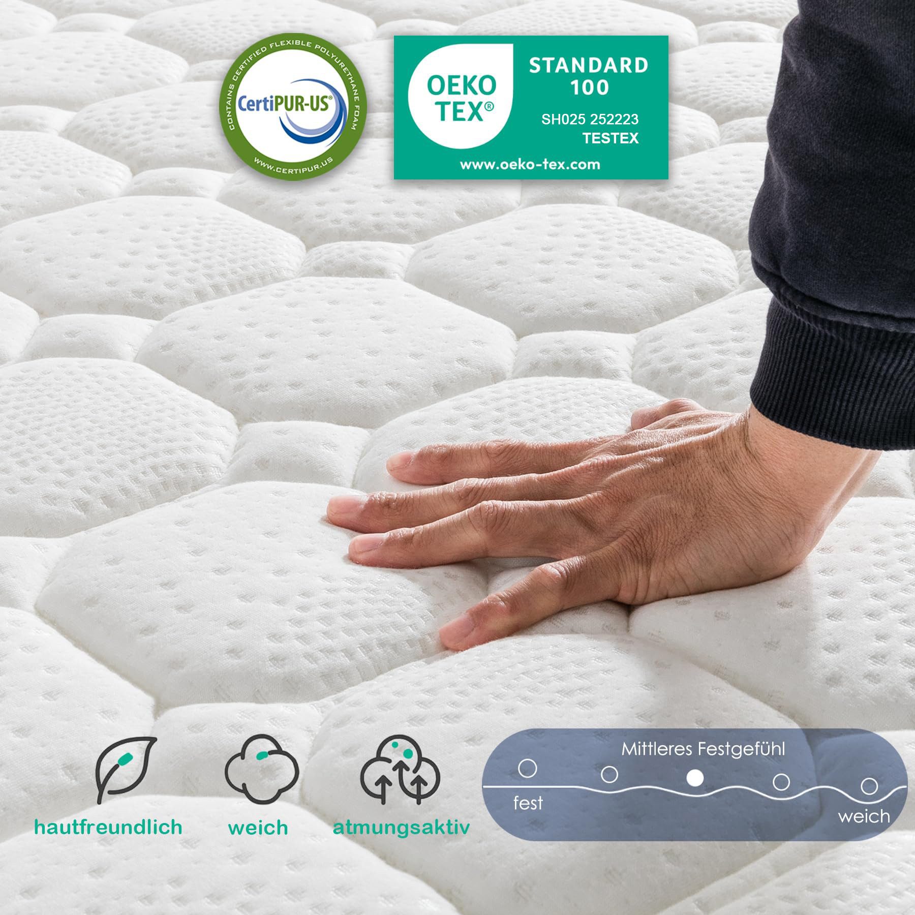 Taschenfederkernmatratze Federkernmatratze 24cm hoch H3 Kaltschaummatratze günstig online kaufen