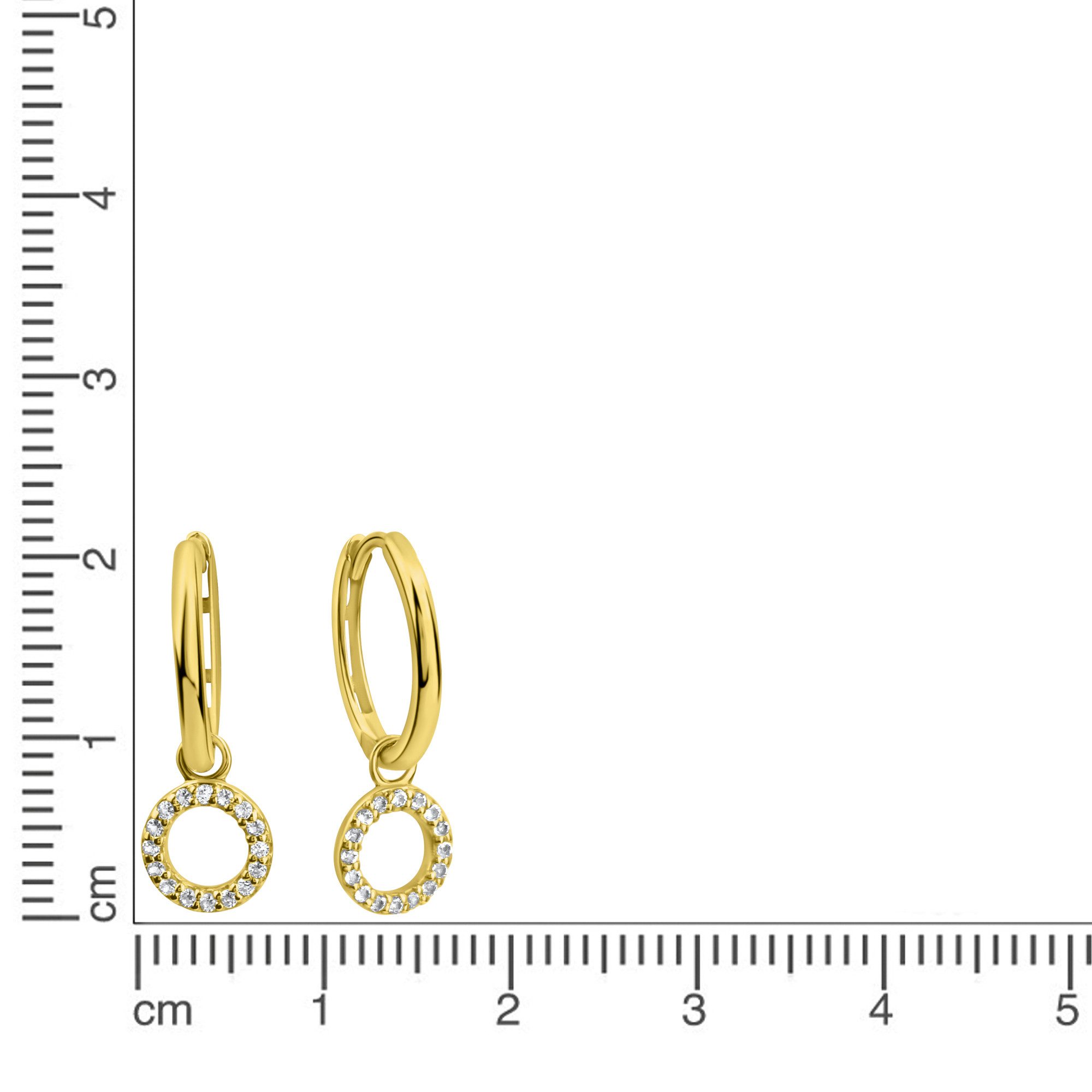 Fascination by Ellen K. Paar Creolen Gold 585 mit 32 echten Weißtopasen 14m günstig online kaufen