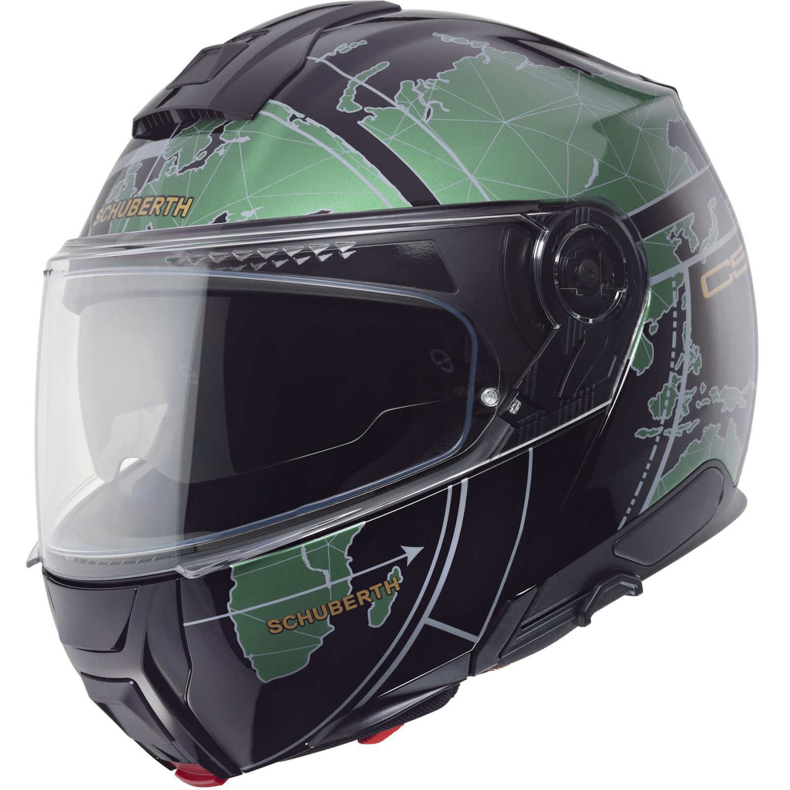 Schuberth Motorradhelm Schuberth C5 Klapphelm Globe Green (1er Set)