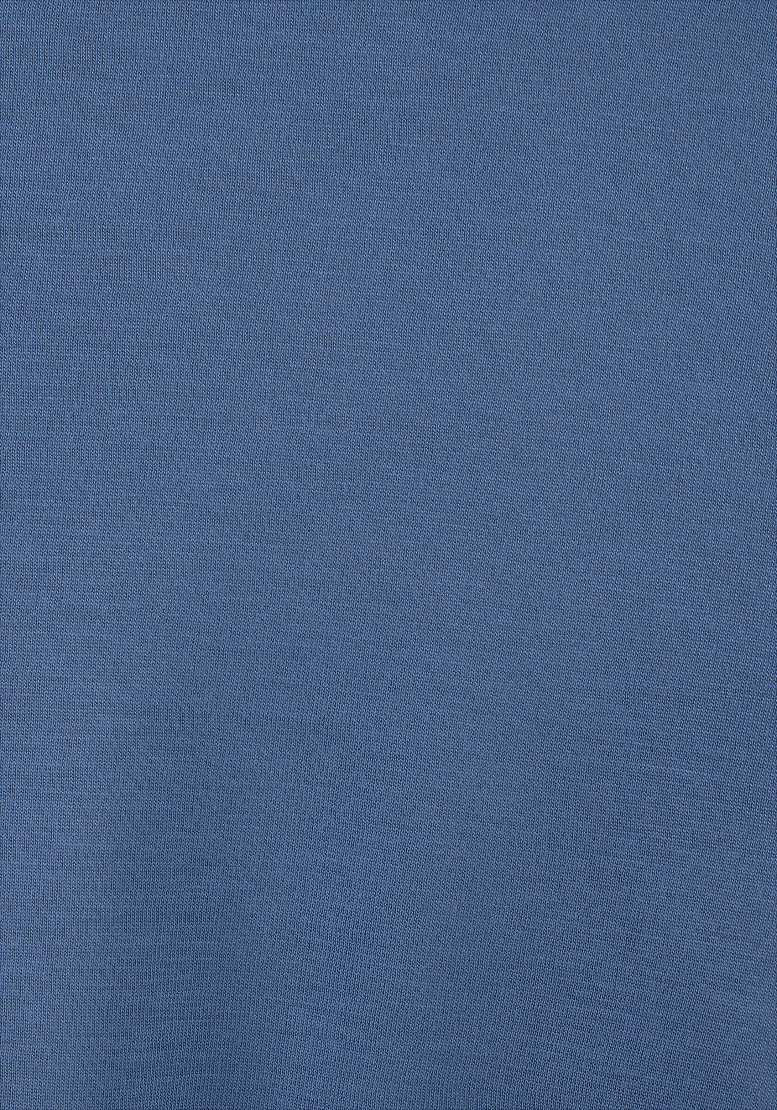 weiß-türkis-blau Viskosejersey aus Strandkleid Beachtime