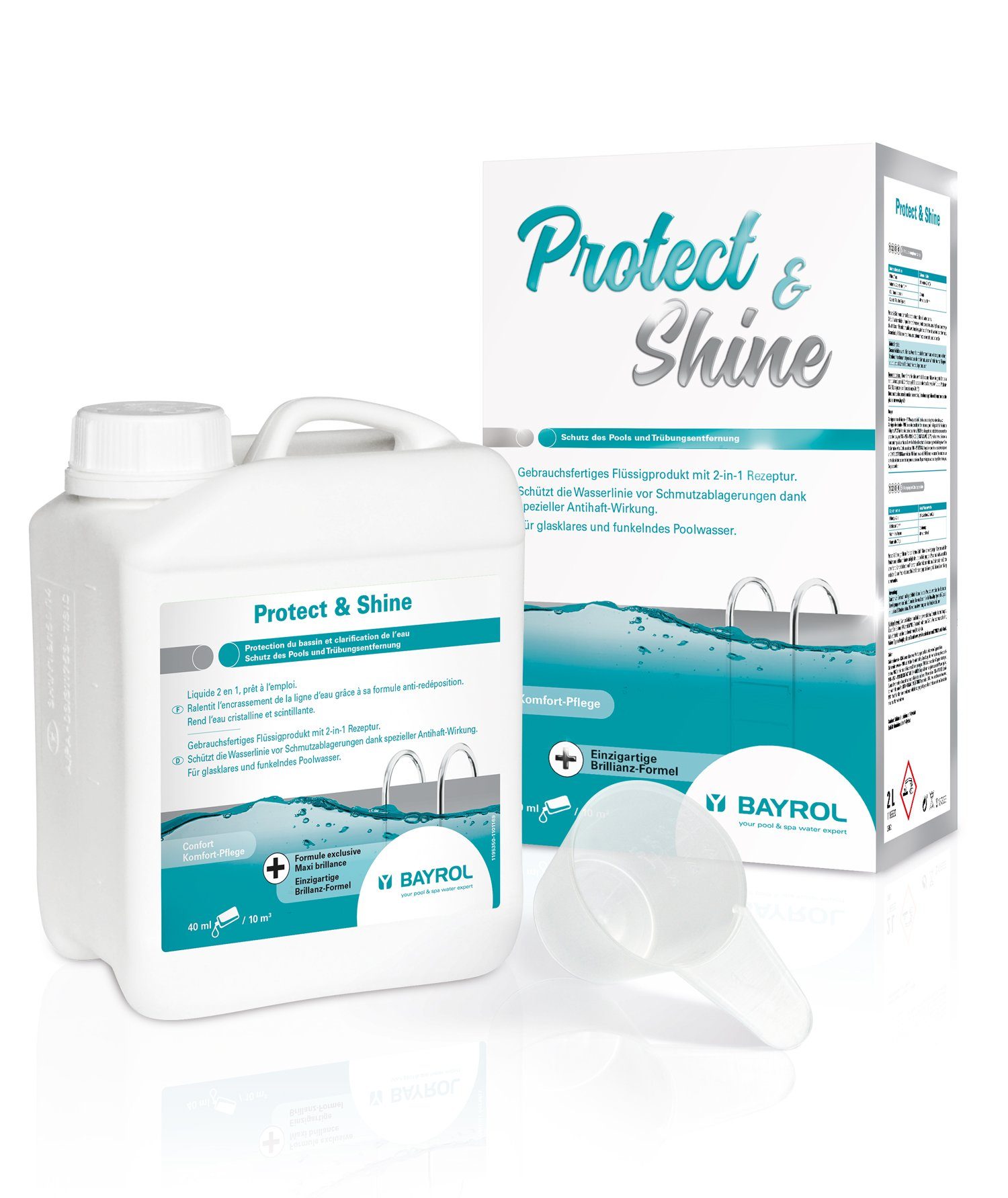 Thumbnail - Bayrol Poolpflege Bayrol Protect & Shine 2L 2 in 1 Rezeptur Schutz vor Schmutzablagerung