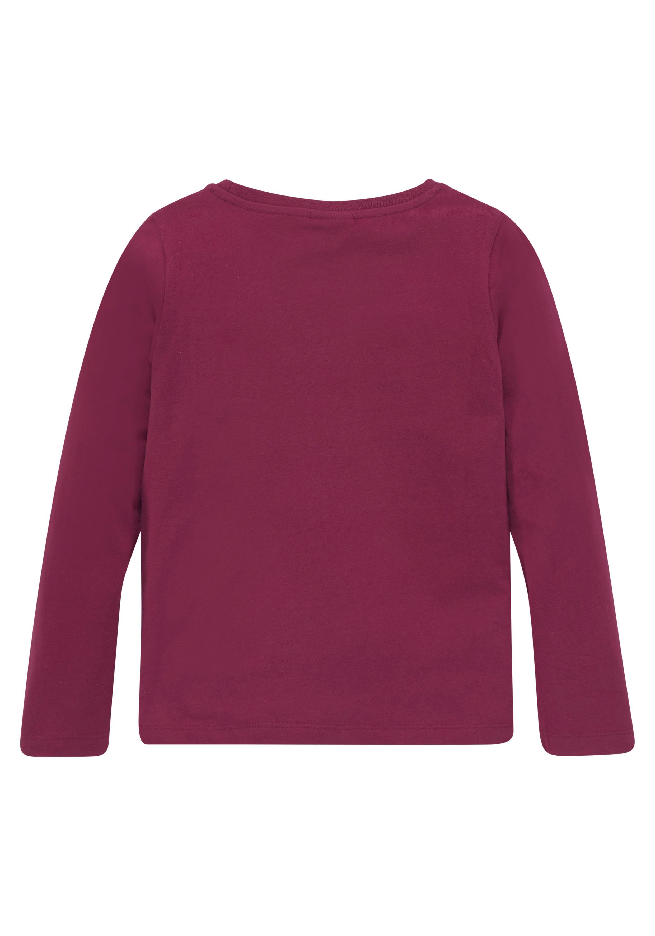 KIDSWORLD Langarmshirt Mit Spruch: Happy Glitzer Tag Langarm, hüftlange Passform, Rundhalsausschnitt