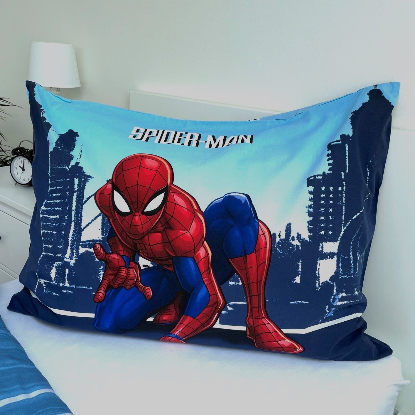 Spiderman Wendebettwäsche Spiderman Wende Bettwäsche Kopfkissen Bettdecke 140x200 cm, Baumwolle, 2 teilig, Wendbar mit 2 Motiven