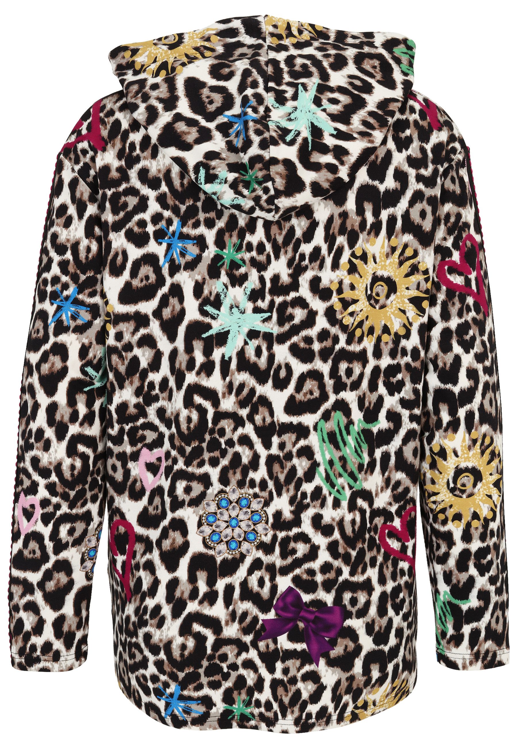 Doris Streich Hoodie mit Hoodie und Leo-Print günstig online kaufen