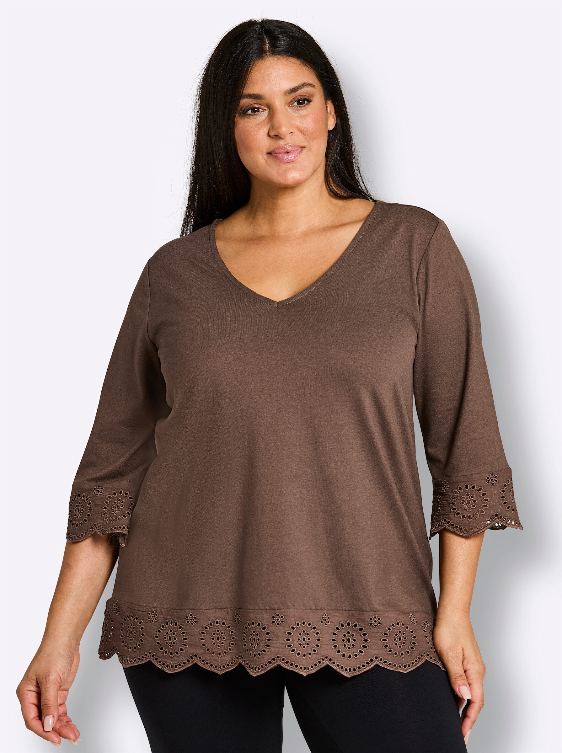Sheego T-Shirt 3/4-Arm-Shirt 3/4-Arm