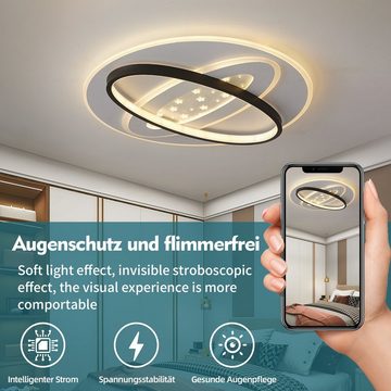 Natsen Deckenleuchte 75W LED Deckenlampe, Ø50*6cm, Voll dimmbar mit Fernbedienung, Warmweiß bis Kaltweiß, mit Sternen-Deko, Moderne Leuchte für Schlafzimmer, Wohnzimmer, Flur