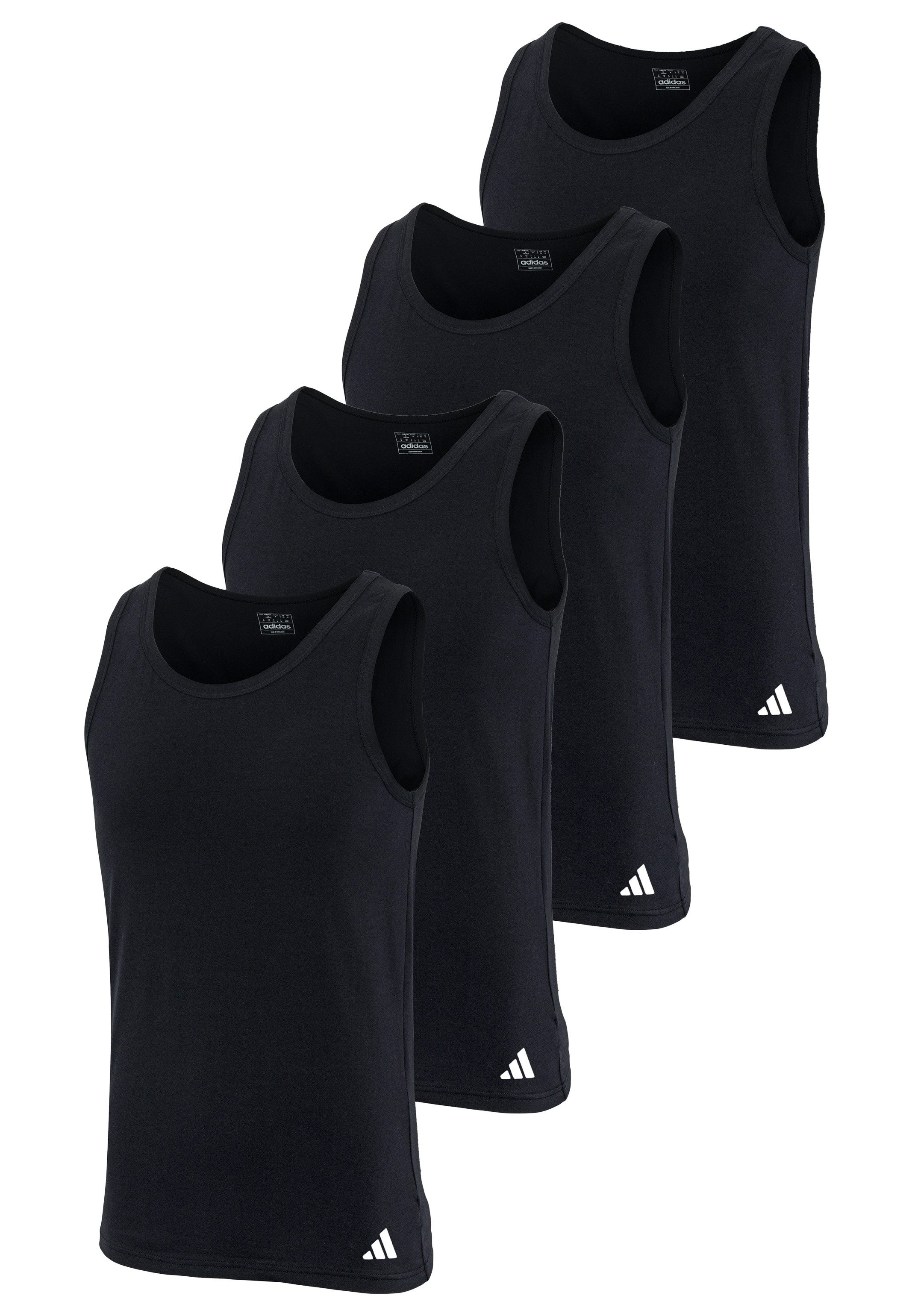 adidas Sportswear Unterhemd 4er Pack Active Flex Cotton (Spar-Set, 4-St) Unterhemd / Tanktop - Baumwolle - Atmungsaktiv - Lockere Passform