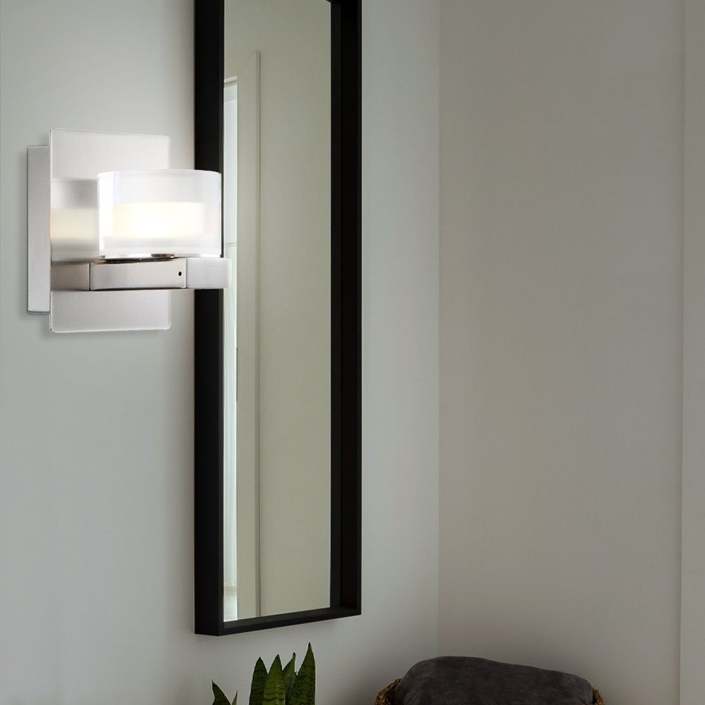 Leuchtmittel Wandstrahler Neutralweiß, Modern LED Globo Wohnzimmer LED Wandlampe Wandleuchte, Chrom inklusive, Wandleuchte