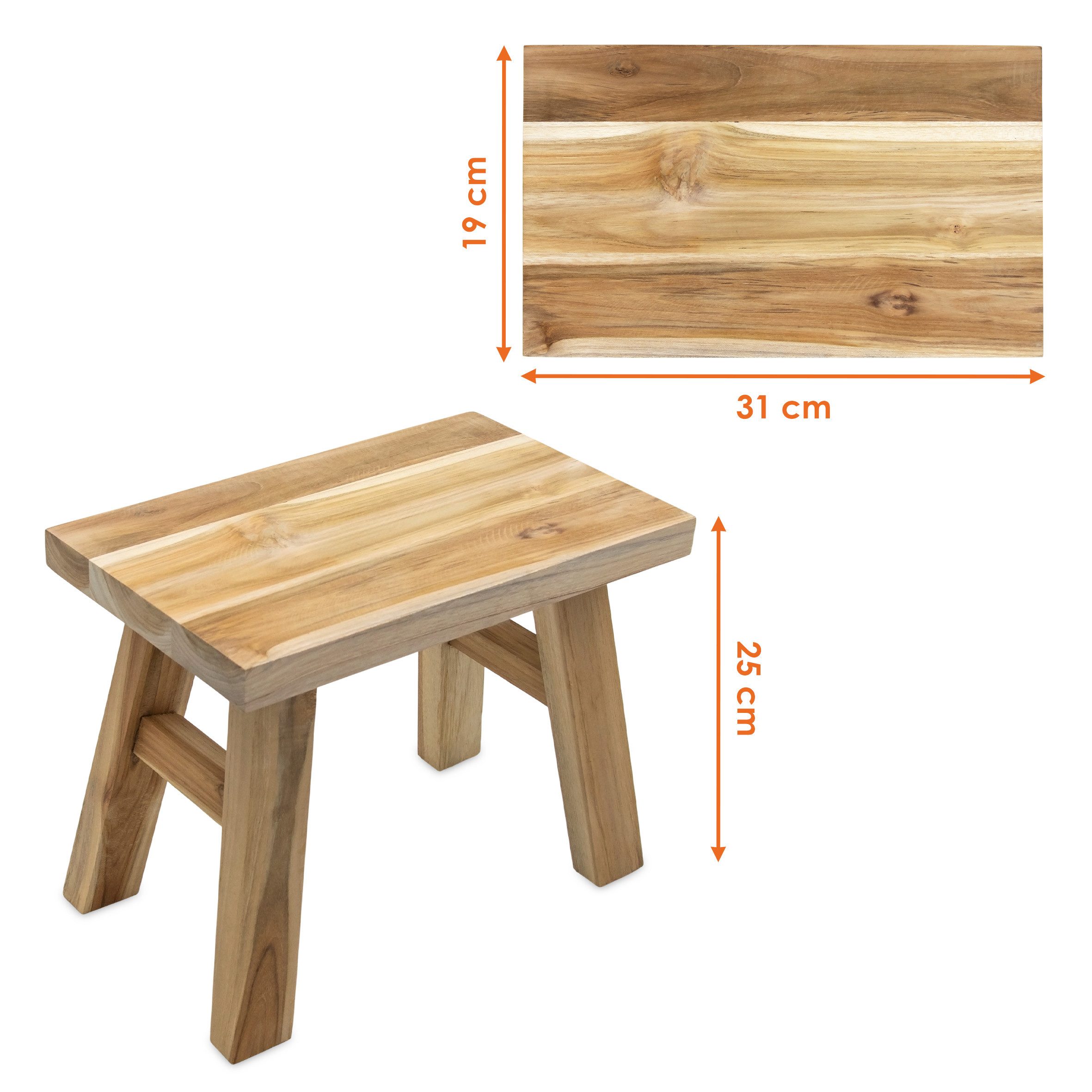 Spetebo Blumenhocker Teakholz Blumensitzbank natur rechteckig (Anzahl, 1 St günstig online kaufen