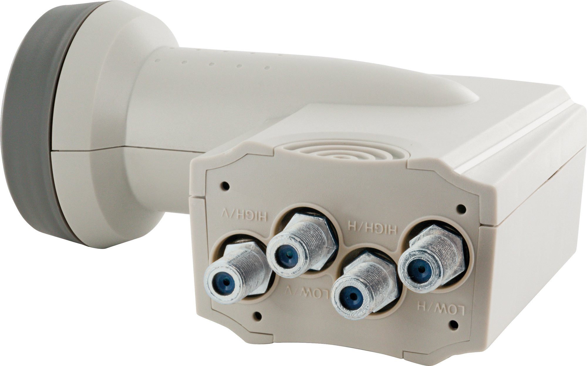 Schwaiger SPS6518H 531 Universal-Quattro-LNB (für 4 Teilnehmer, herausziehbare Wetterschutzabdeckung, hellgrau)