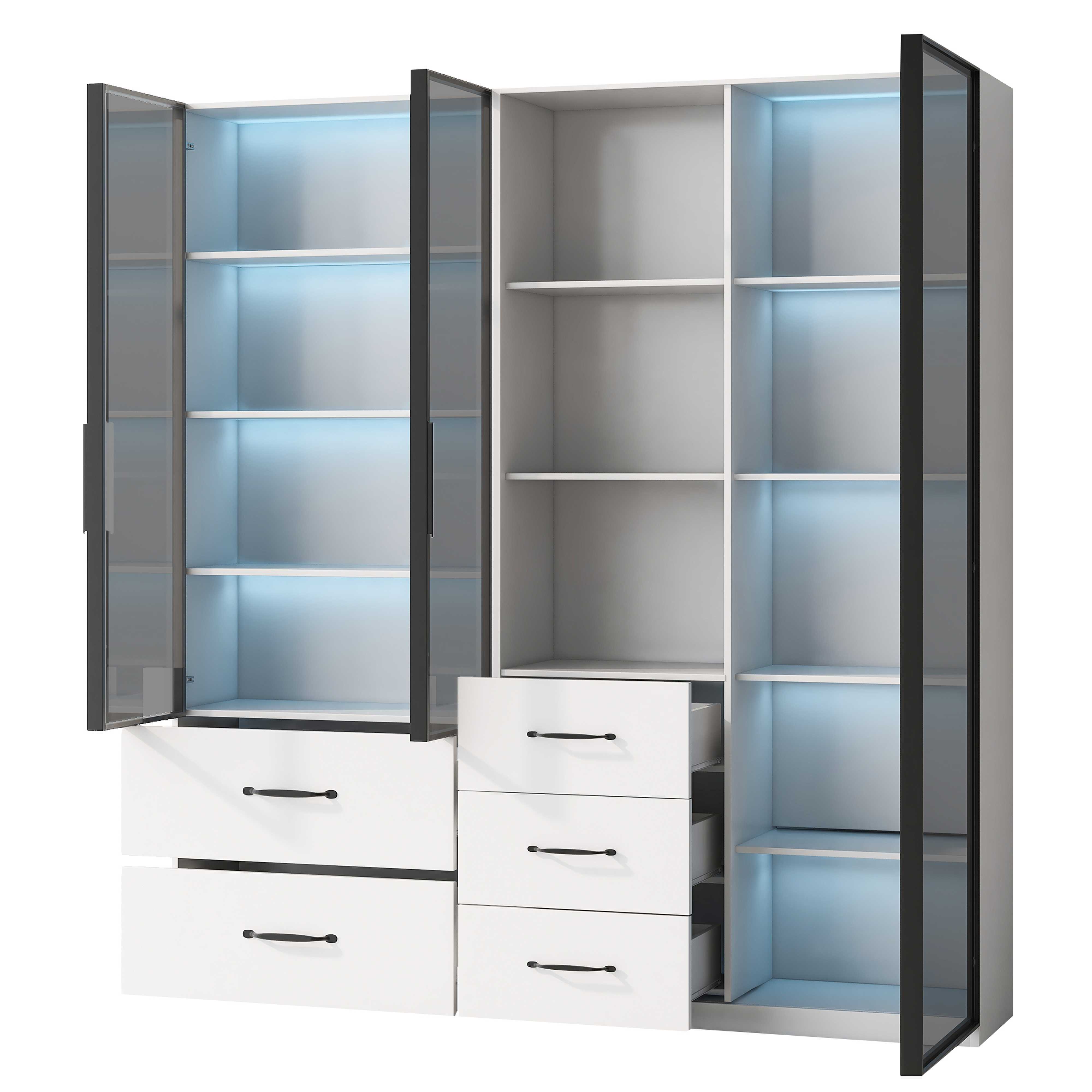 BlingBin Glasvitrine LED-Vitrine (1-St., Modulare Glasvitrine günstig online kaufen