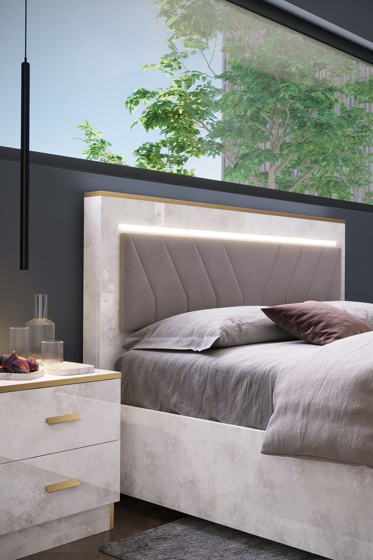 Interdesign24 Schlafzimmer-Set Noemi, (6-Teilig, in Beige/Gold günstig online kaufen