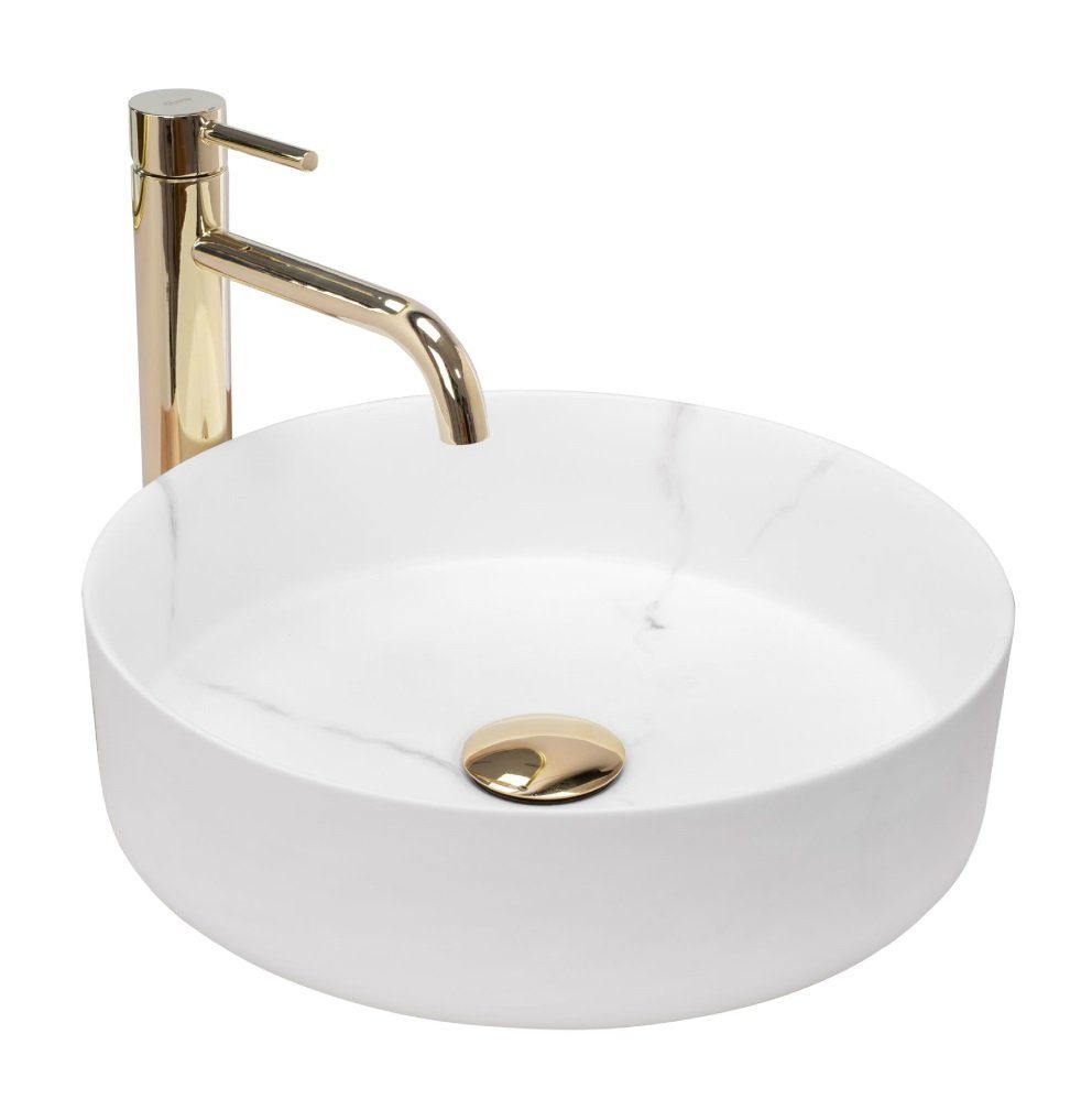 wohnwerk.idee Aufsatzwaschbecken Waschbecken Keramik Sami Marble günstig online kaufen