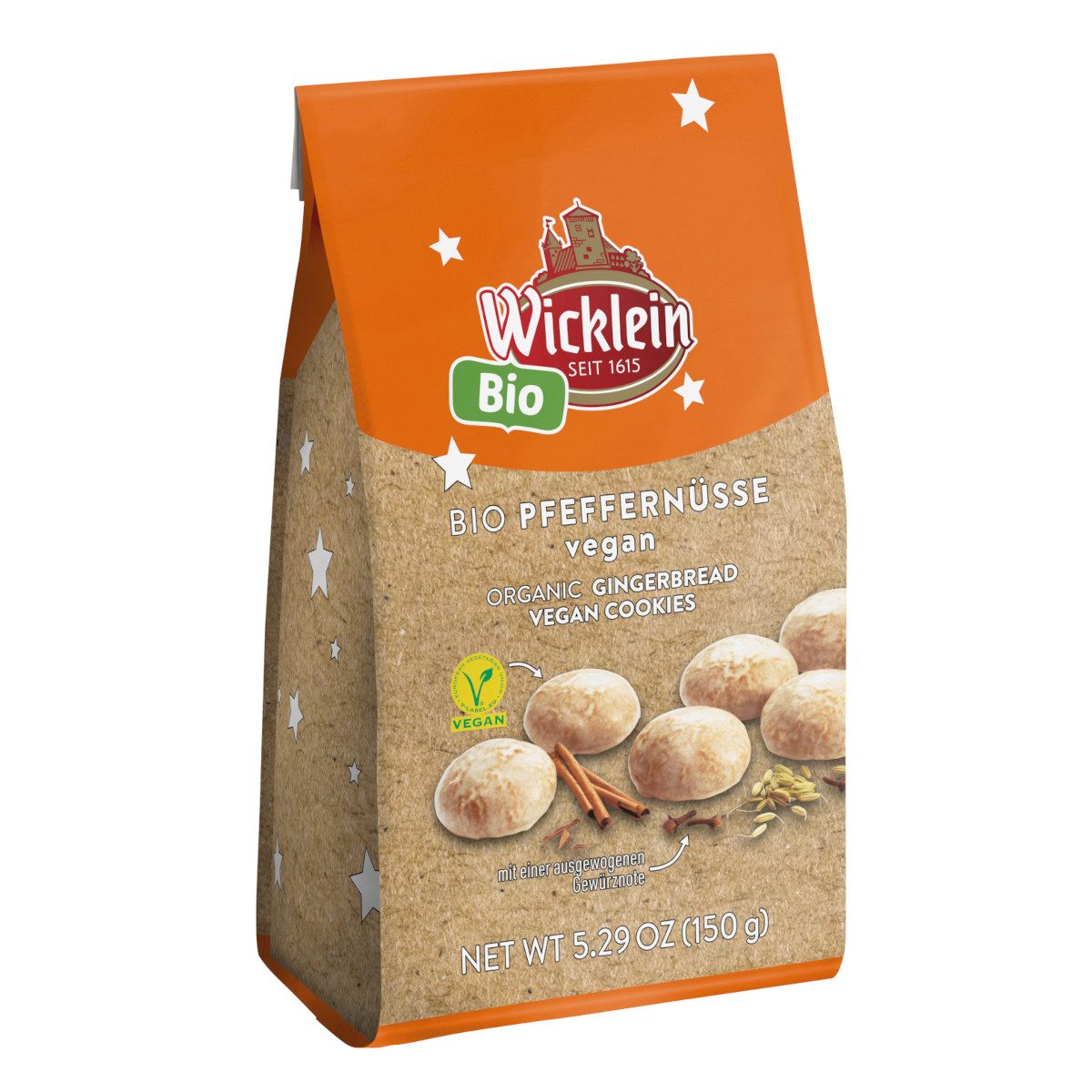 Wicklein Süßigkeit, Wicklein Bio Pfeffernüsse Braune Lebkuchen vegan Packung 130g