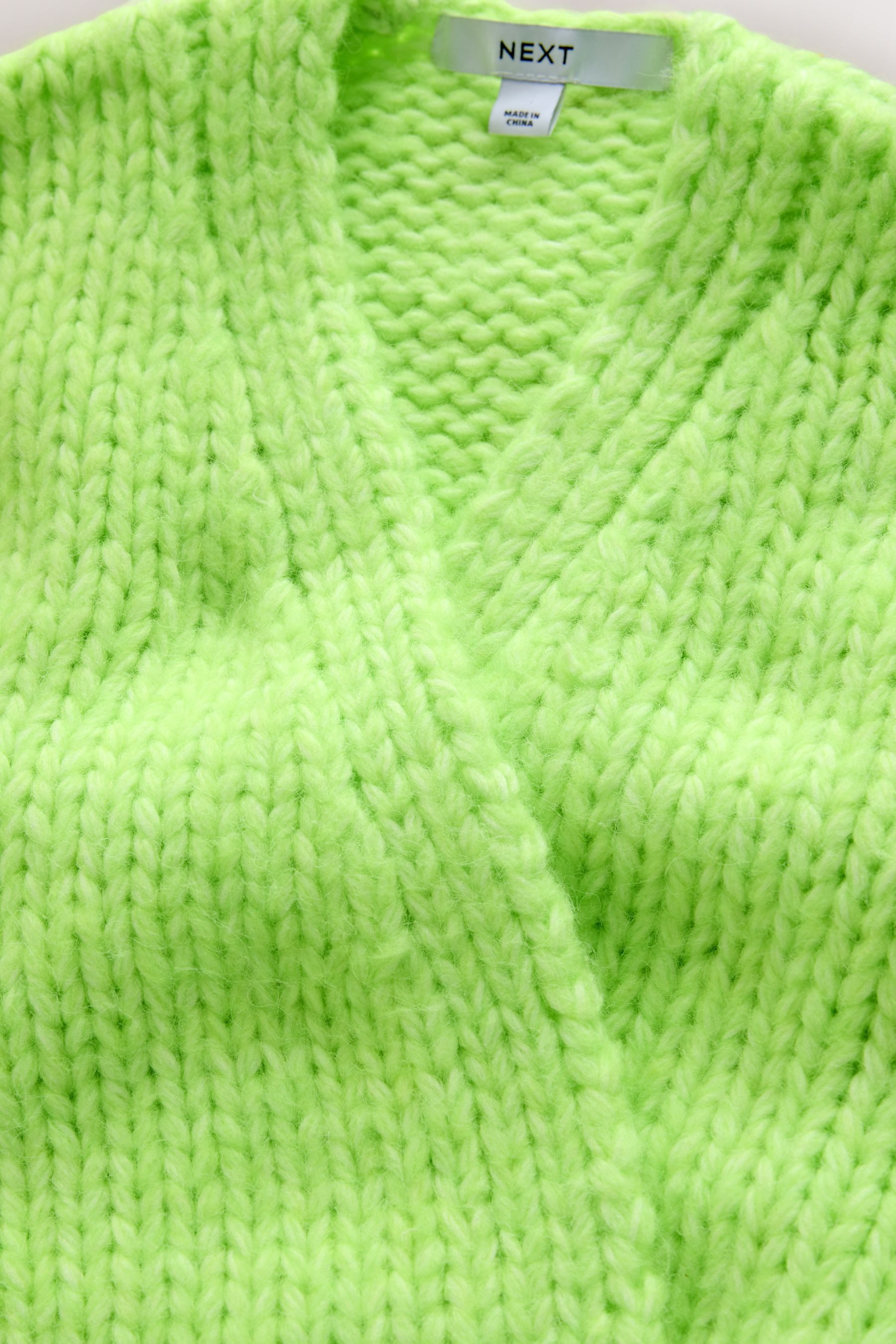 Next Strickjacke Weiche Strickjacke im Grobstrick mit Wolle (1-tlg) günstig online kaufen