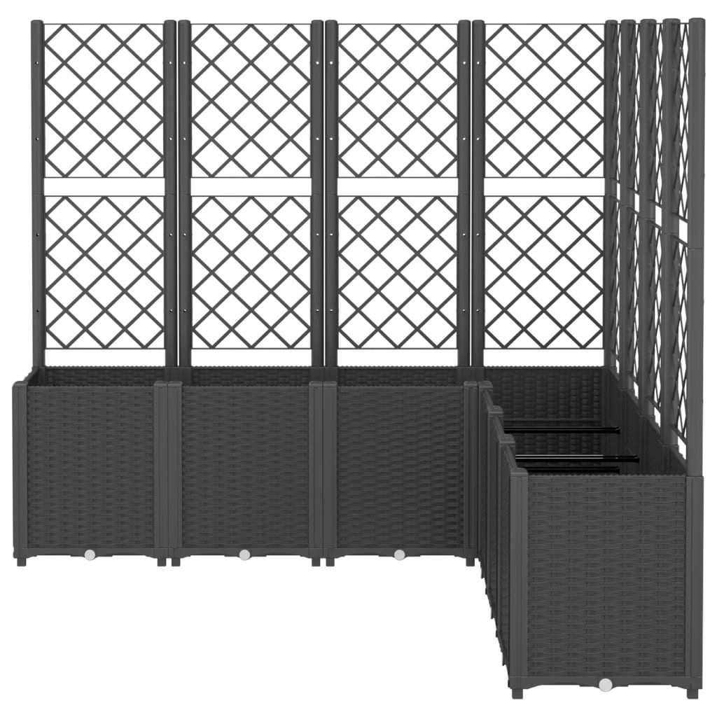 vidaXL Blumentopf Pflanzkübel mit Rankgitter Schwarz günstig online kaufen