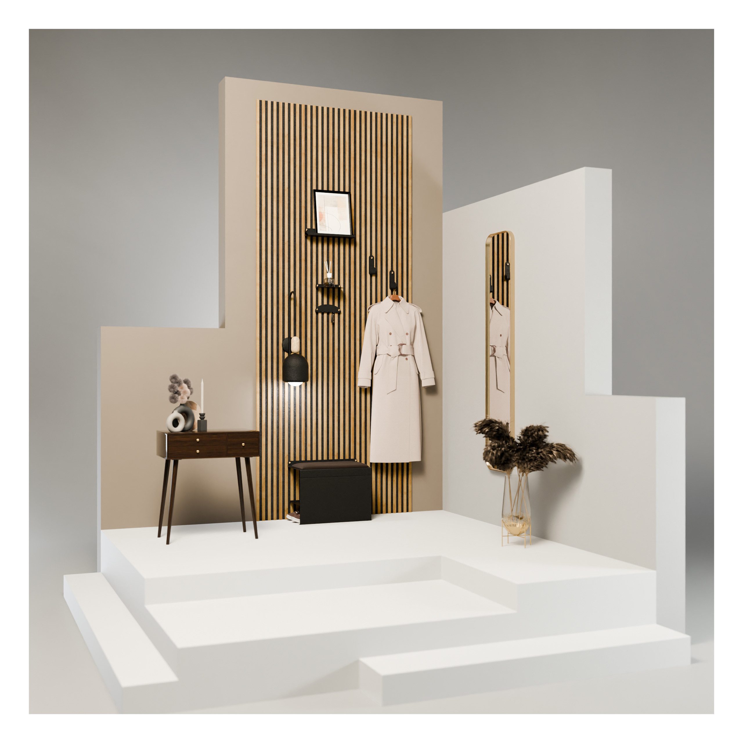 Stegu Deko-Wandregal Zubehör für Akustikpaneele, Wandlamellen und Wände, 1 günstig online kaufen