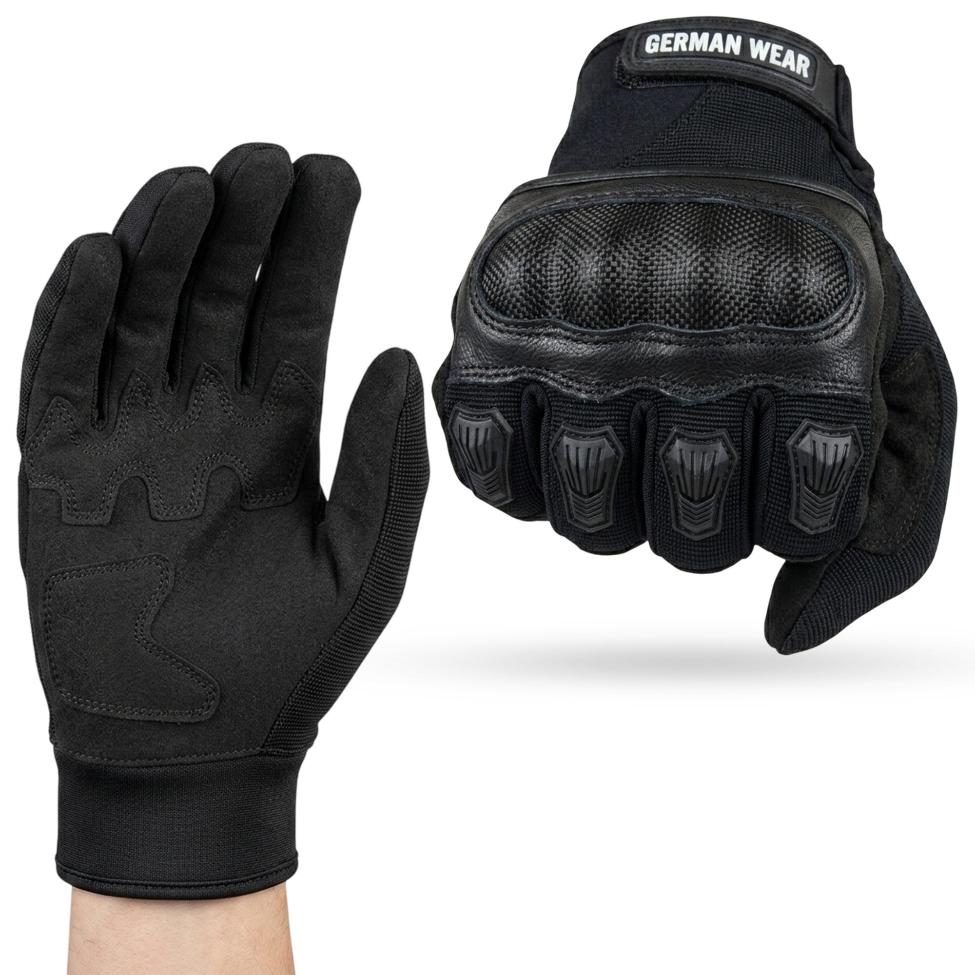 German Wear Motorradhandschuhe GW400G-M6 Motocross Motorradhandschuhe Schwarz