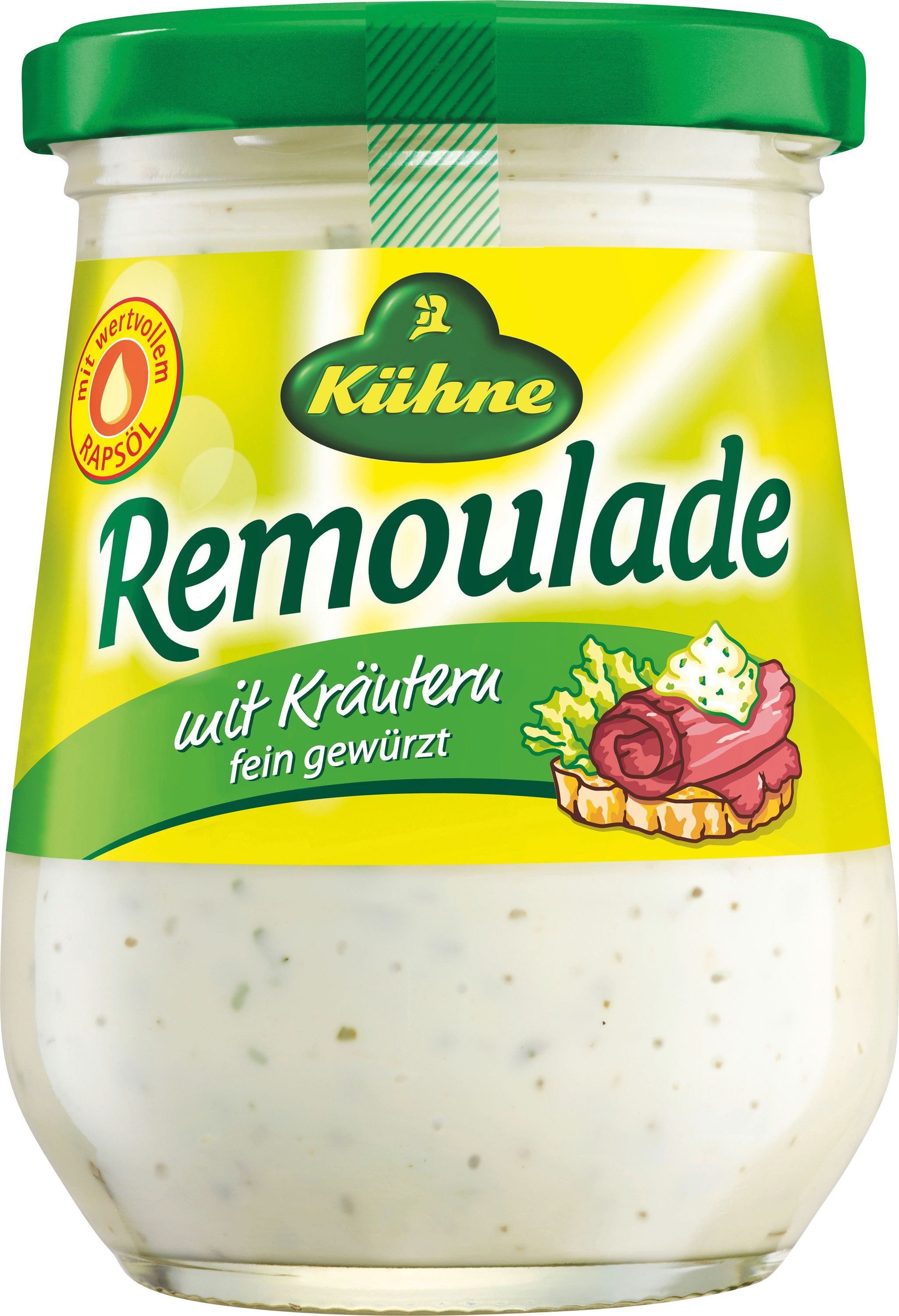 Kühne Saucen, Kuehne Remoulade mit Kraeutern cremig mild aus dem Becher 250ml