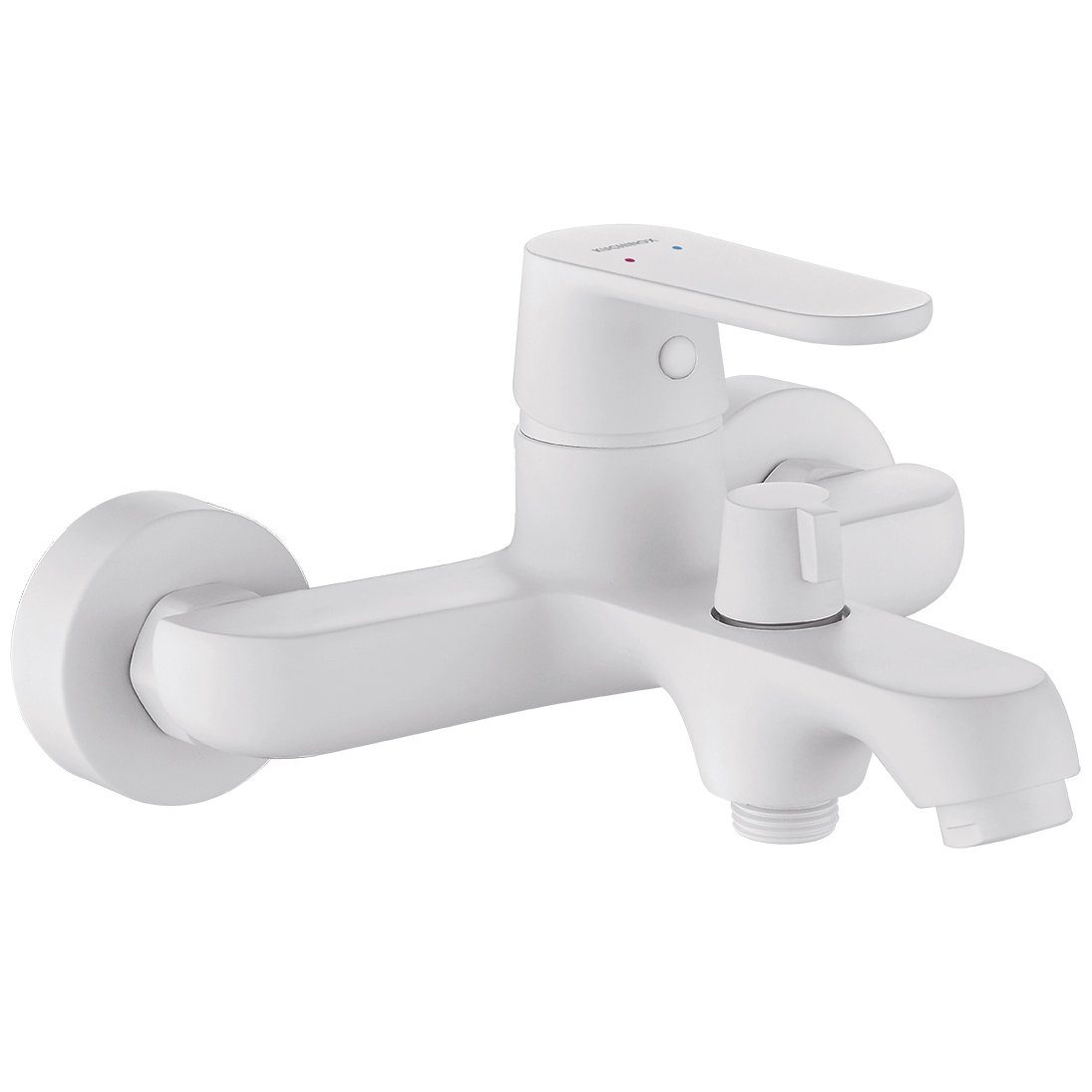 KOLMAN Wannenarmatur Badewannenarmatur DIMA Badarmatur Wannenbatterie in Weiß