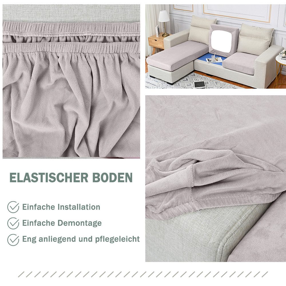Rosnek Sofahusse 1-4Sitze, Stretch, Samt, Couch Sitzbezug, Sofa Sitzkissenbezug, Sitzkissenschutz Abdeckung