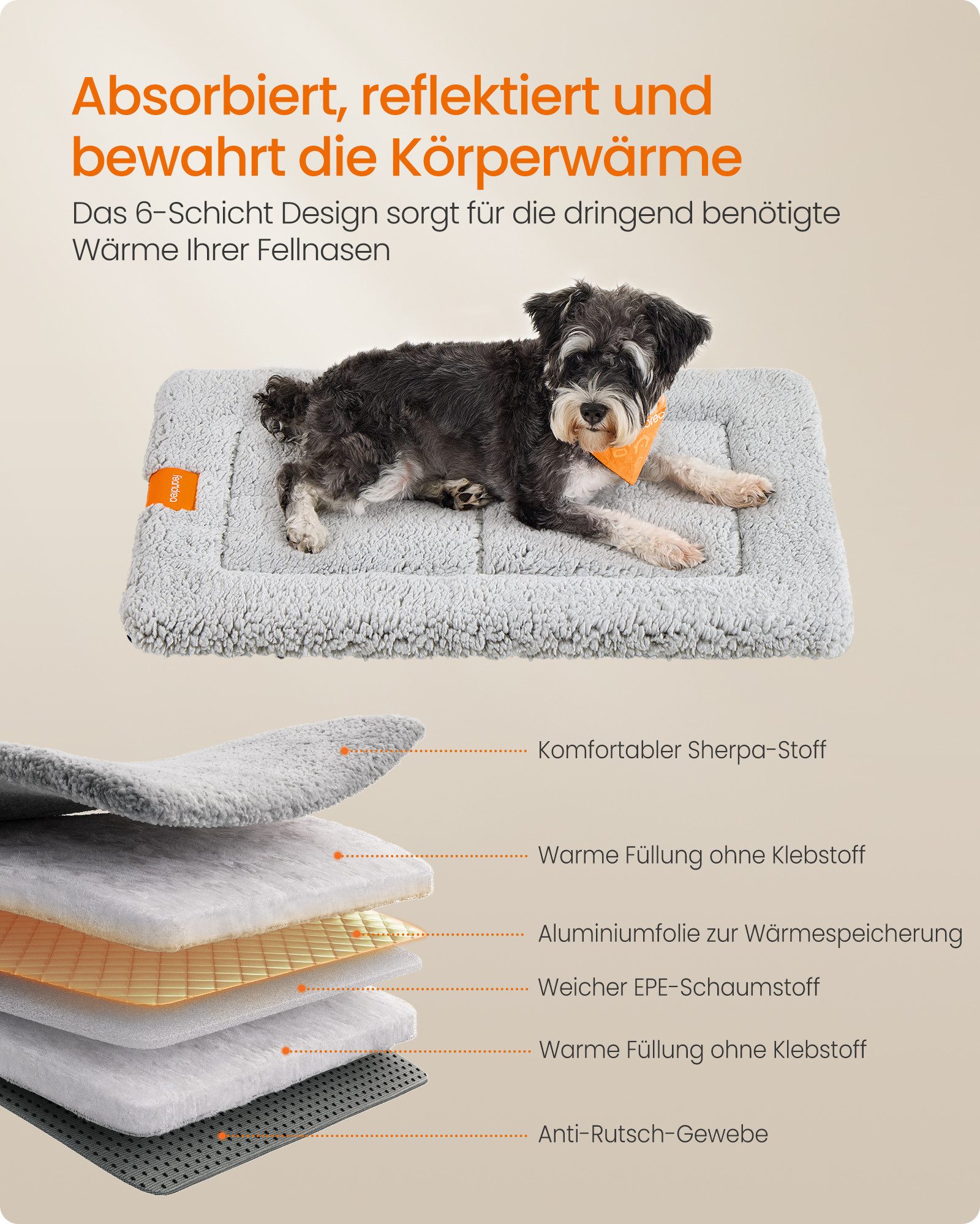 FEANDREA Tierdecke Hundedecke, Haustier Decke, für Hunde, Katzen, 75 x 50 cm, M, maschinenwaschbar, trocknergeeignet, rutschfest