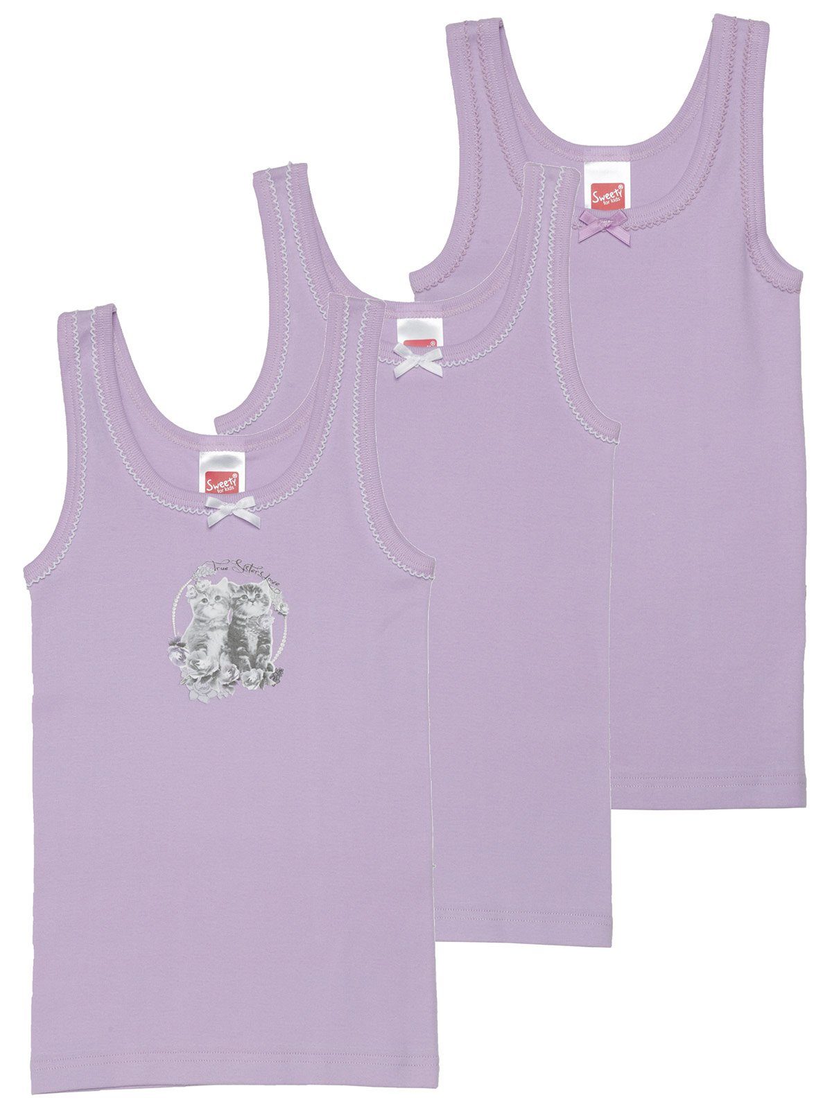 Sweety for Kids Unterhemd Mädchen Unterhemd 3er Pack Feinripp (Packung, 3-St) hohe Markenqualität lupinie