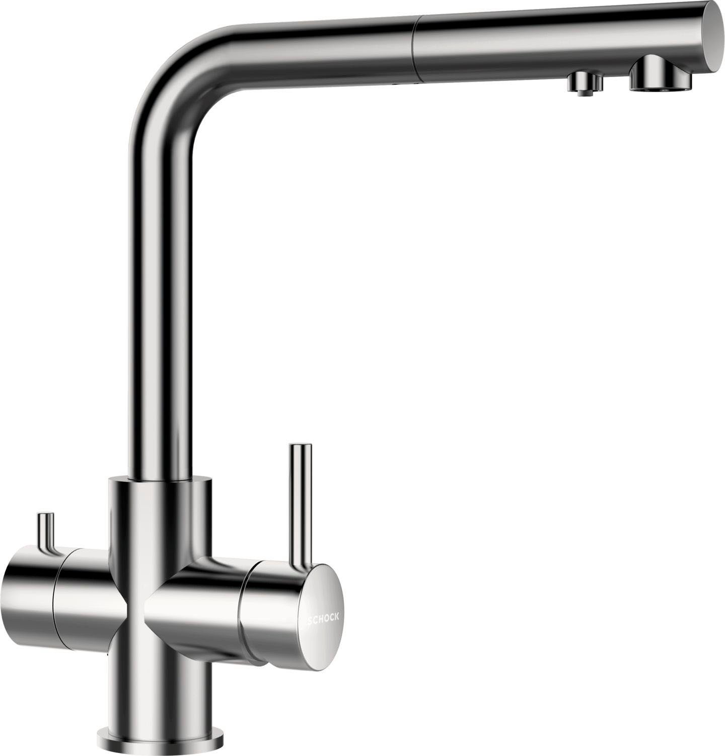Schock Küchenarmatur Vitus Hochdruck, ausziehbarer Auslauf, Filterwasser, Schwenkbereich 180°