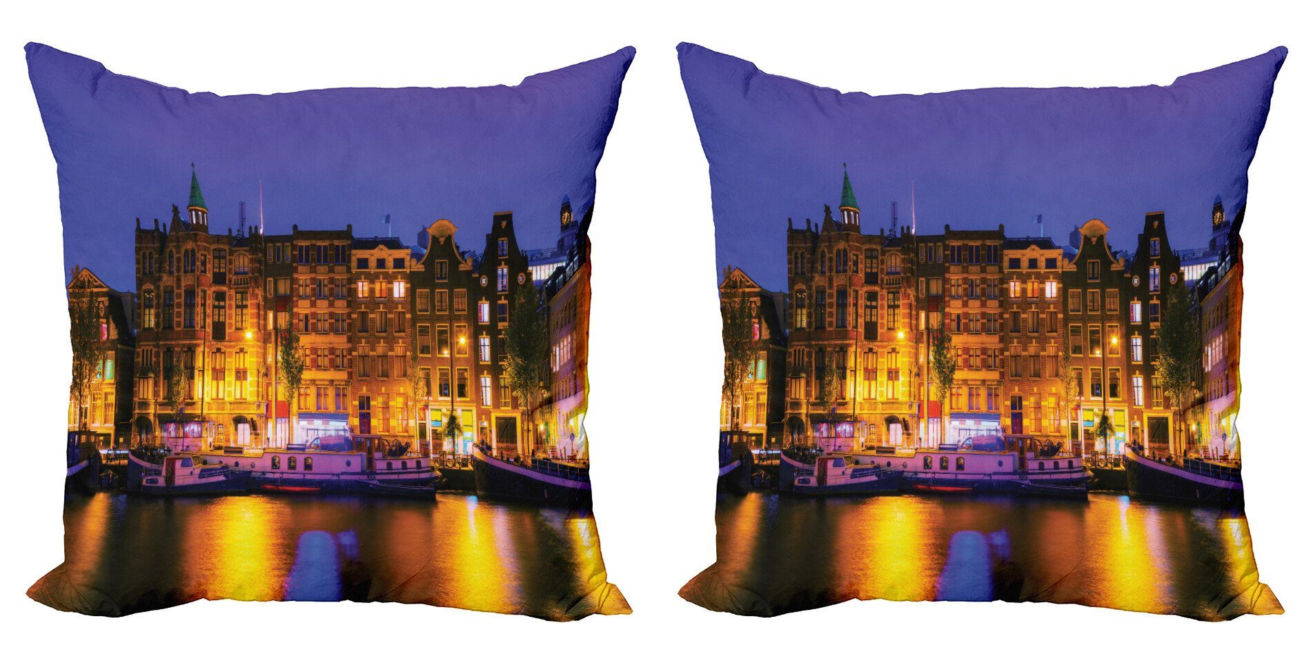 Kissenbezüge Modern Accent Doppelseitiger Stück), Digitaldruck, Niederländisch Amsterdam bei Nacht (2 von Abakuhaus Foto