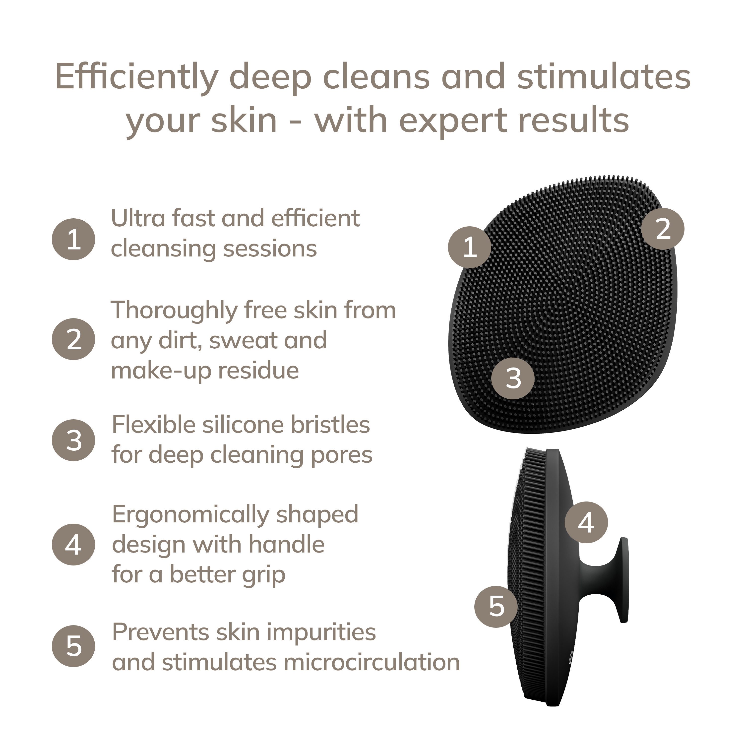 GESKE German Beauty Tech Gesichtsreinigungsbürste SmartAppGuided™ Facial Brush 4 in 1, Packung, 1-tlg., inkl. kostenloser APP (SmartAppGuided Device), Mit der GESKE App erhältst Du deine personalisierte Hautpflegeroutine.
