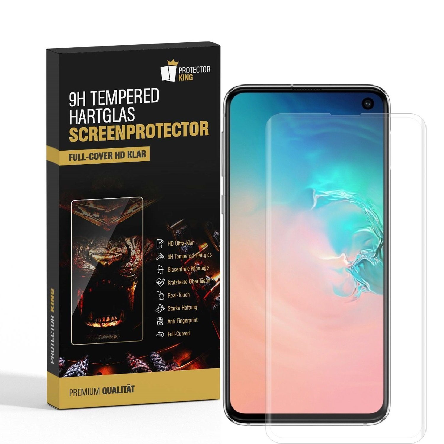Schutzfolie 1x 9H Panzerglas für Samsung Galaxy S10e FULL CURVED Displayschutz