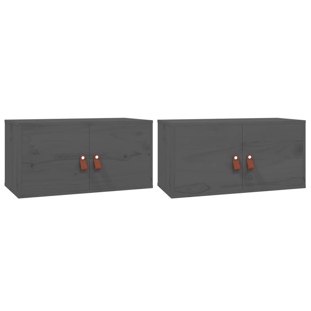 vidaXL Regal Wandschränke 2 Stk. Grau günstig online kaufen