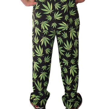 Lipta TDP Kostüm Hose mit Cannabis Hanf Motiv für Erwachsene