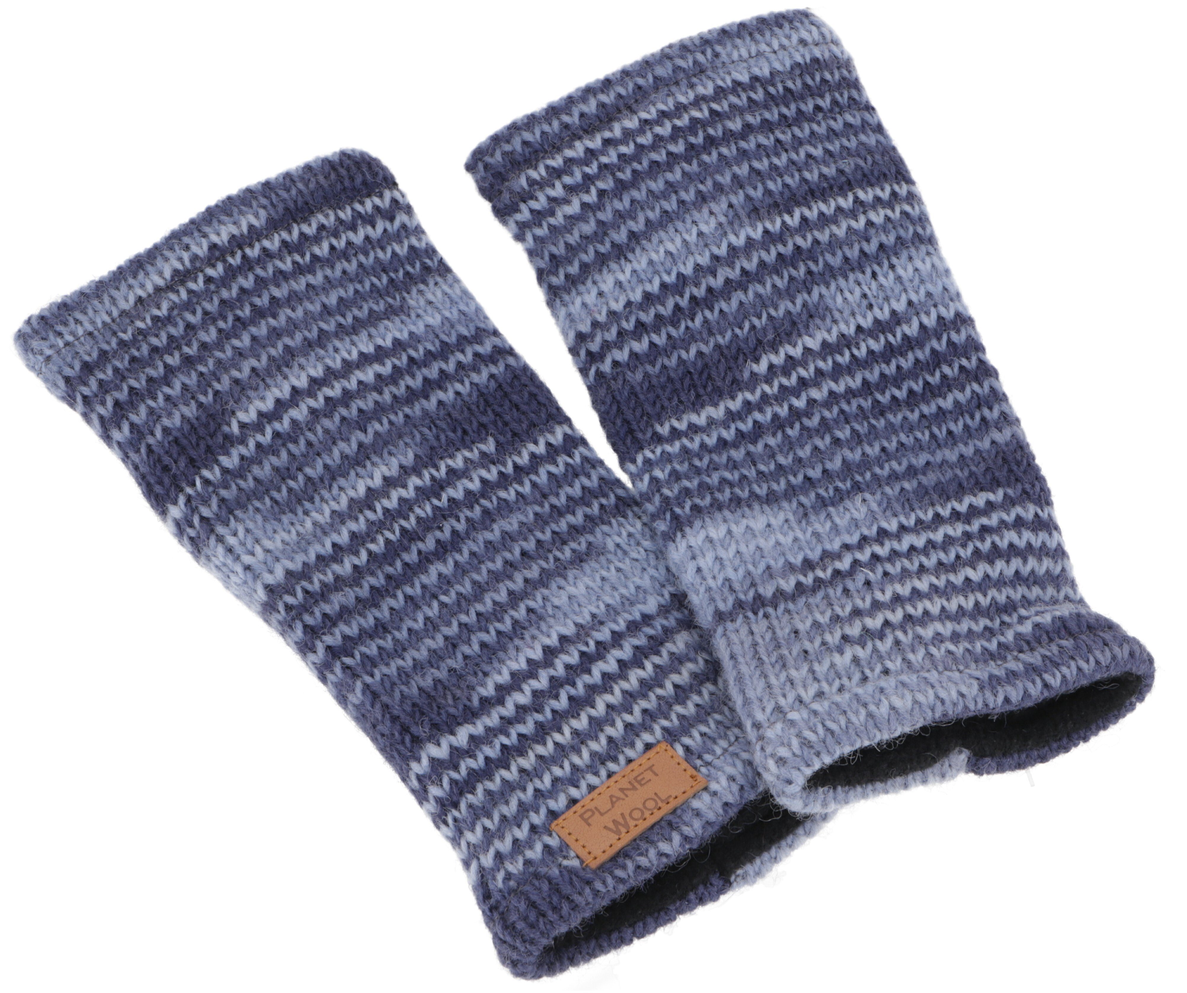 Guru-Shop Strickhandschuhe Handstulpen, handgestrickte Wollstulpen aus..