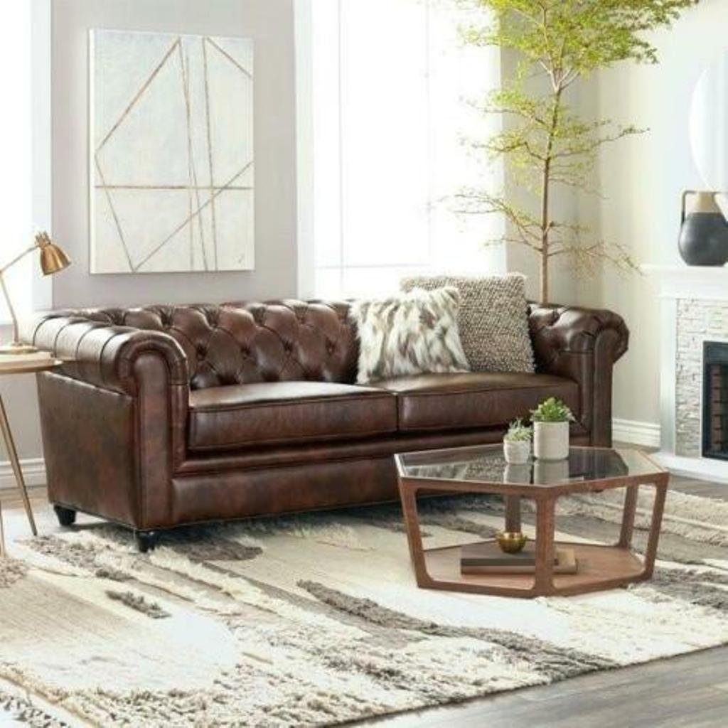 Made Möbel Neu, Europe Brauner Luxus Chesterfield Polstermöbel JVmoebel Chesterfield-Sofa in Dreisitzer