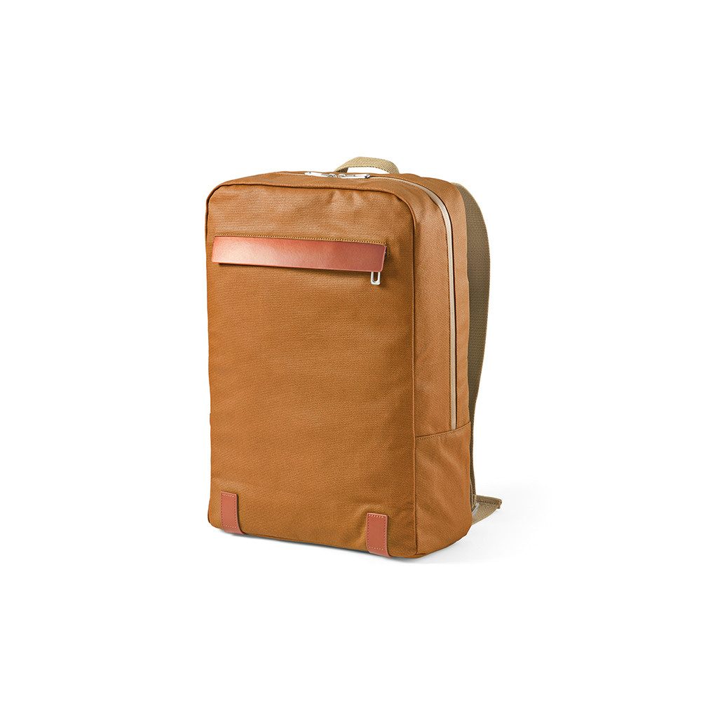 CABBEL Rucksack Rucksack 23L Laptop 17 Zoll wasserdicht Baumwolle nachhaltig robust (Rucksack, 1-tlg., Einzelartikel), Kamel, 85% recycelt, 0,885 kg leicht, 29x43x14 cm, 23L Volumen