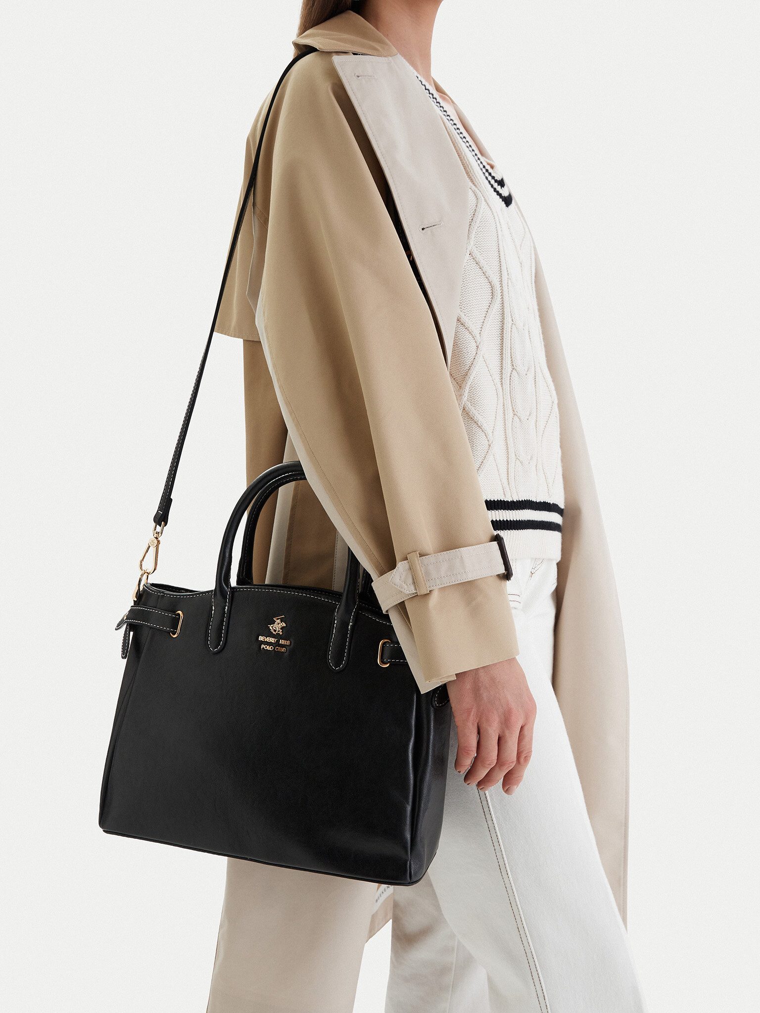 BEVERLY HILLS POLO CLUB Handtasche Beverly Hills Polo Club Damenhandtasche Schwarz BEVERLY HILLS POLO CLU