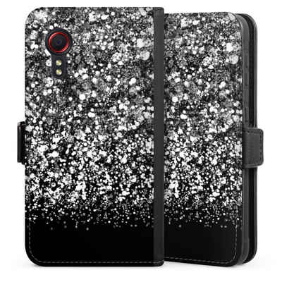 DeinDesign Handyhülle Glitzer Look Schneeflocken Muster Snow Fall Glitter Look, Samsung Galaxy XCover 5 EE Hülle Handy Flip Case Wallet Cover