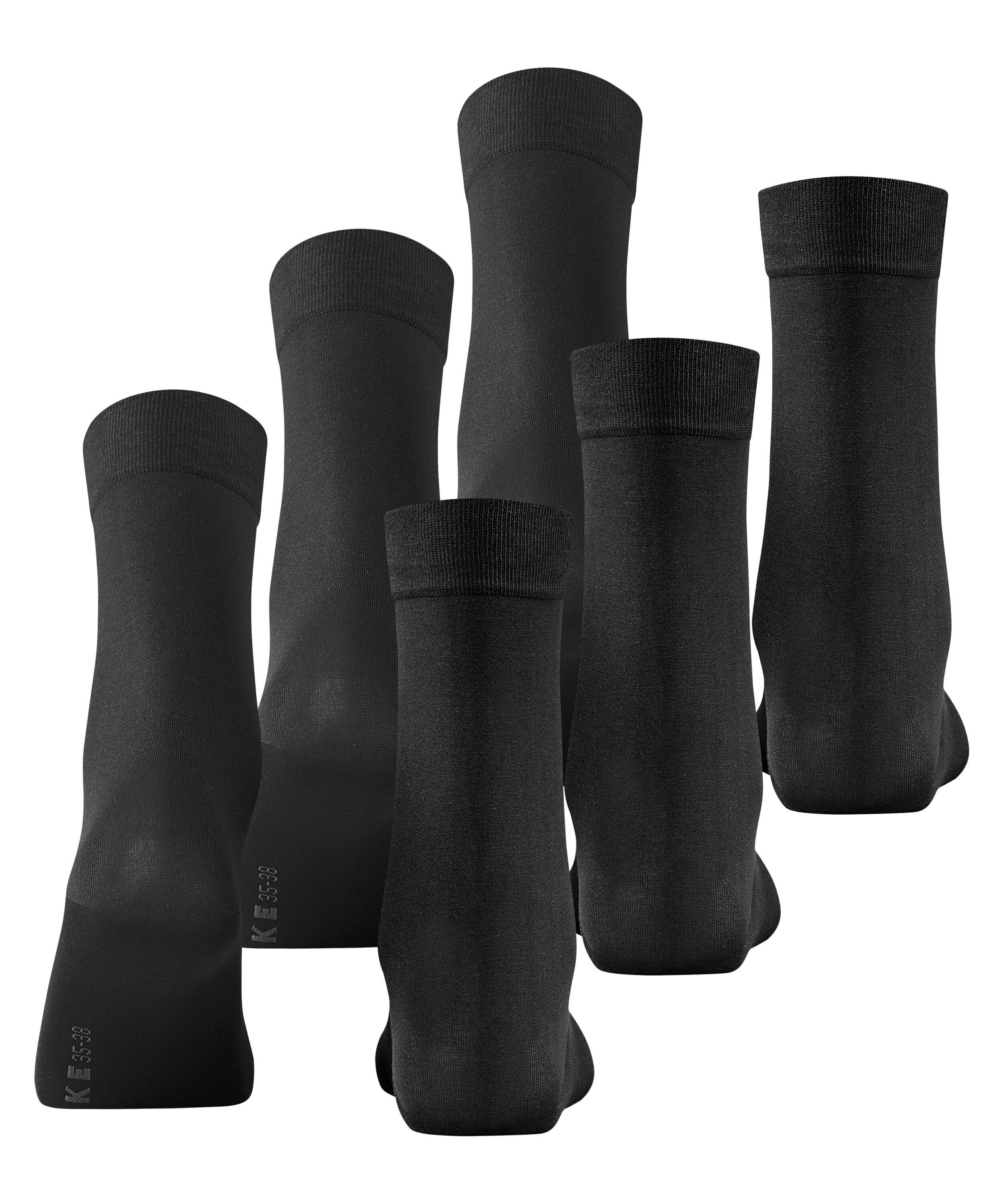FALKE (3000) black Cotton (3-Paar) 3-Pack Socken Touch